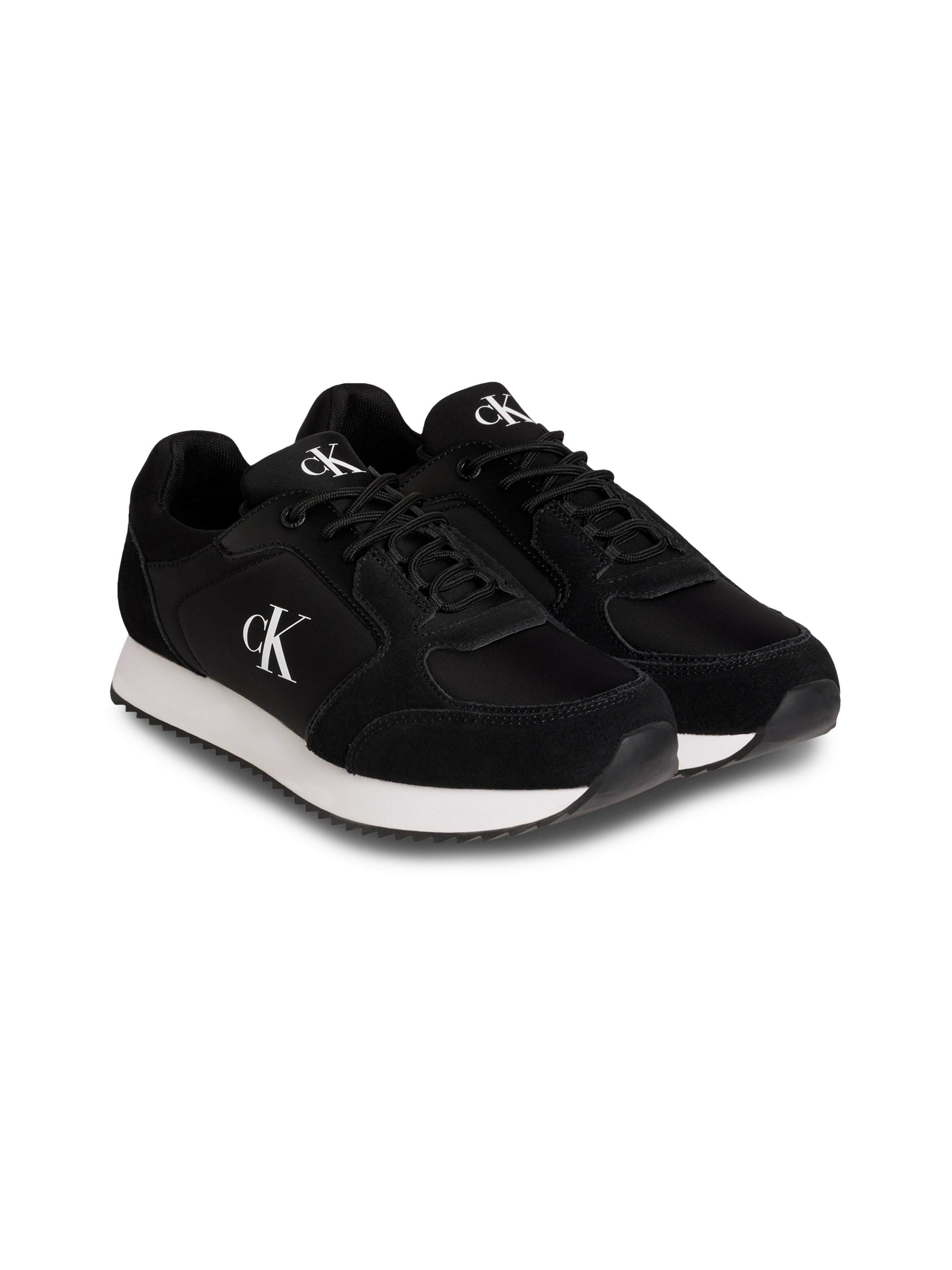 Calvin Klein Jeans Slip-On Sneaker »RETRO RUNNER SOCK LACE UP NY-SU«, Halbschuh, Freizeitsneaker mit CK-Logo und aufgesetzter Schnürung