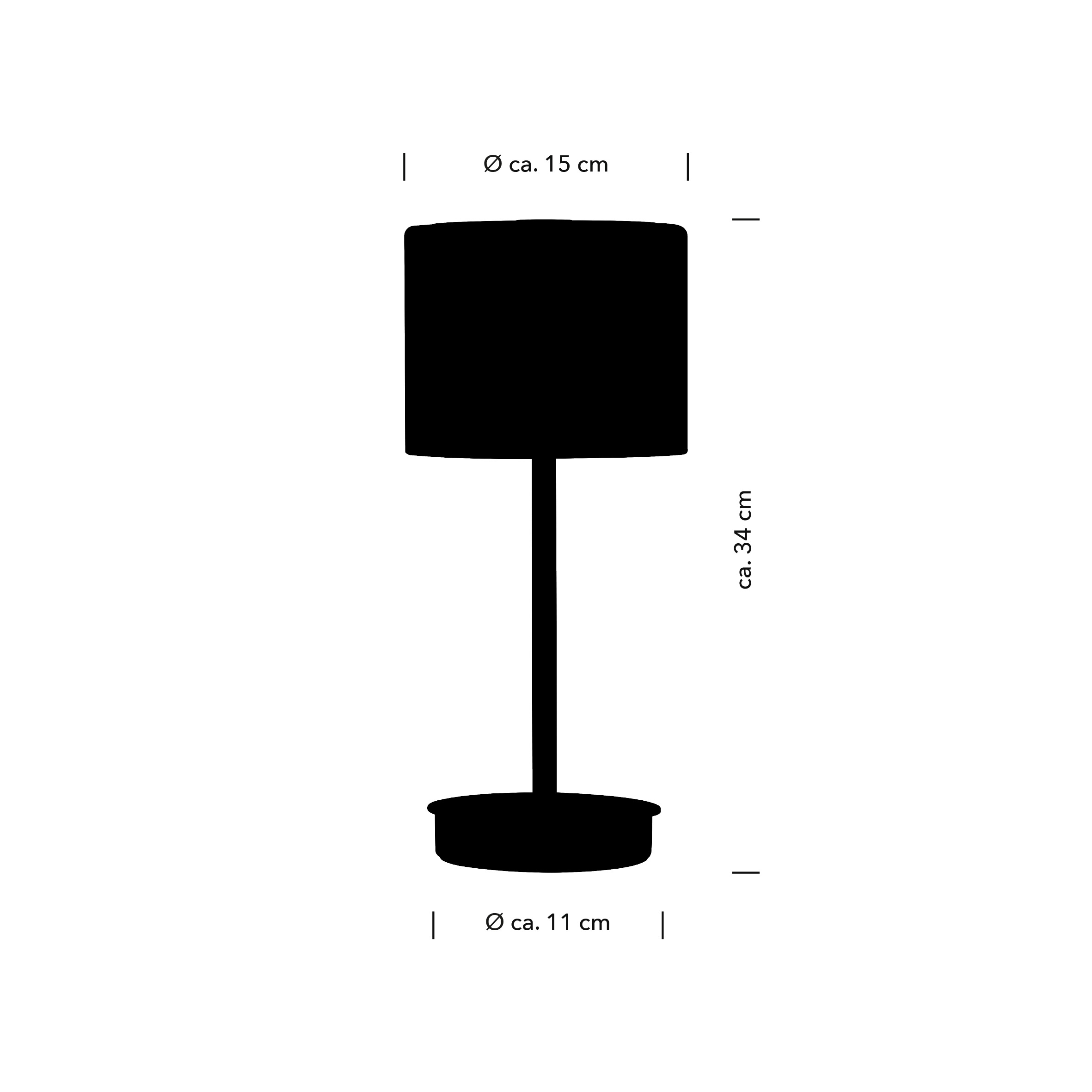 HELL höllisch gutes Licht LED Tischleuchte »ELLI« LED-Modul 1 Stk. Warmweiß Tastdimmer