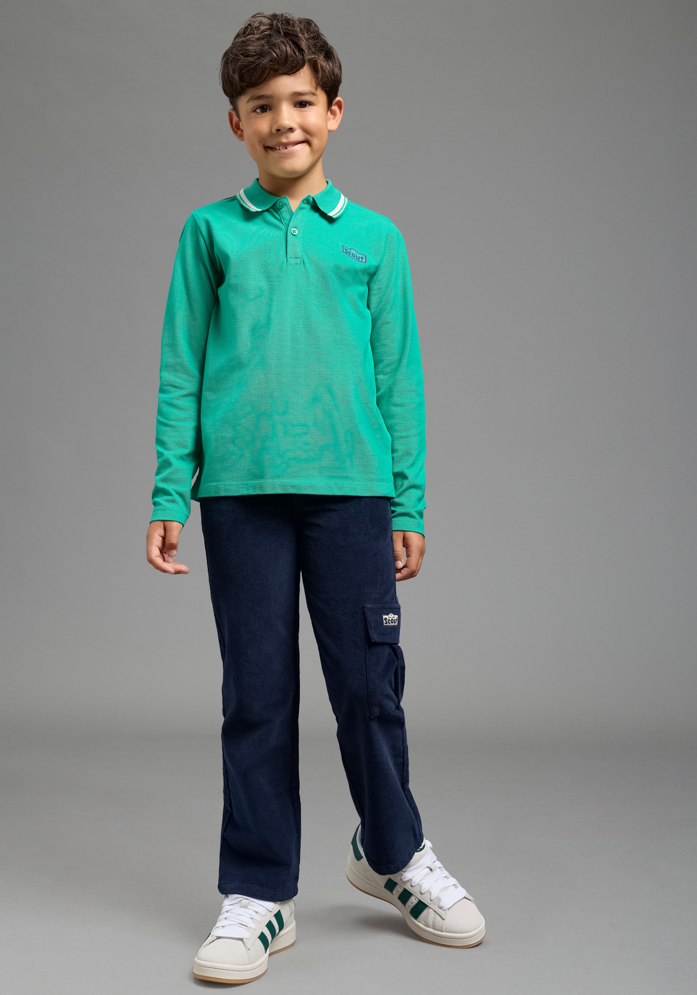 Scout Poloshirt »Polo-Piqué Shirt mit Badge - NEU von SCOUT« Piqué Shirt mit kontrastfarbigen Ringel im Kragen und Seitenschlitzen