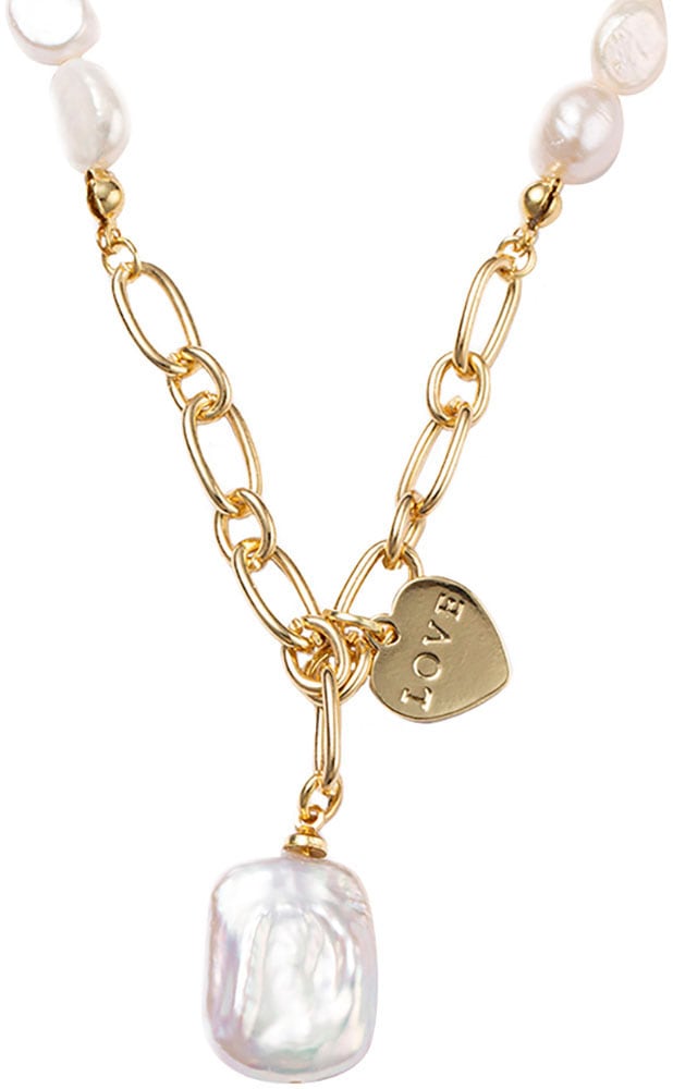 Firetti Kette mit Anhänger »Schmuck Geschenk Halsschmuck Halskette Herz«, Made in Germany - mit Süßwasserzuchtperle