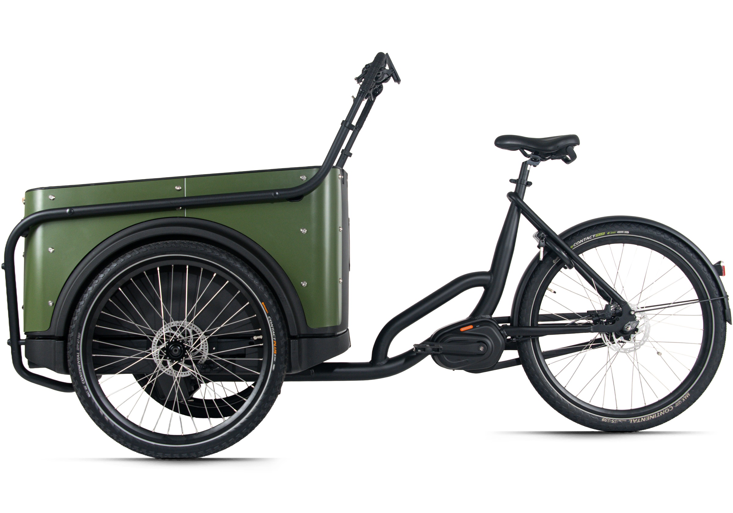 Royal Cargo Bikes »Cargo 3W Premium 17,5Ah / 630 Wh 24 / 26 Zoll grün« 7 Gang Shimano Nexus Schaltwerk Nabenschaltung Mittelmotor 250 W