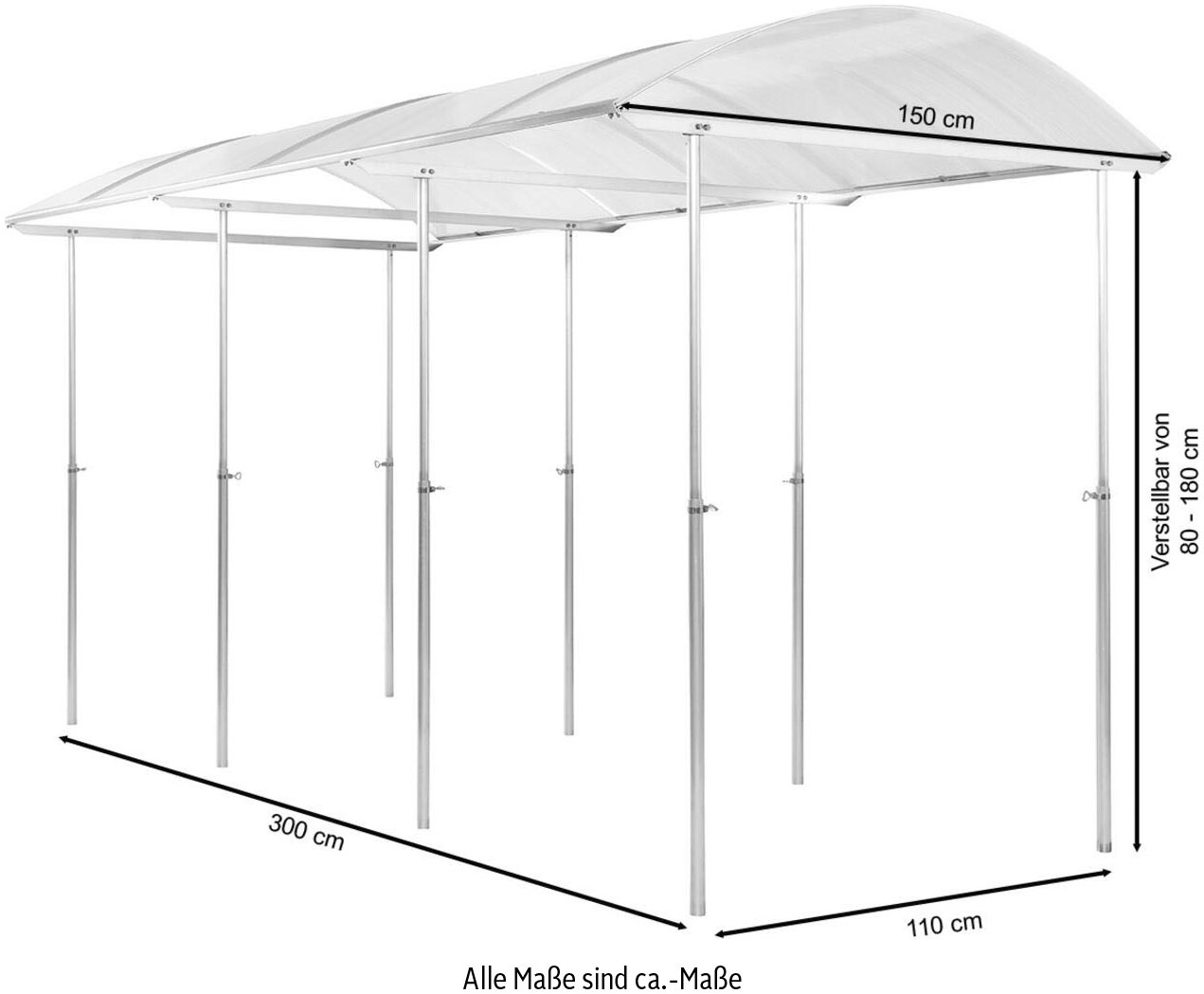 Beckmann Pflanzenschutzdach »Modell 2«, höhenverstellbar 80-180 cm