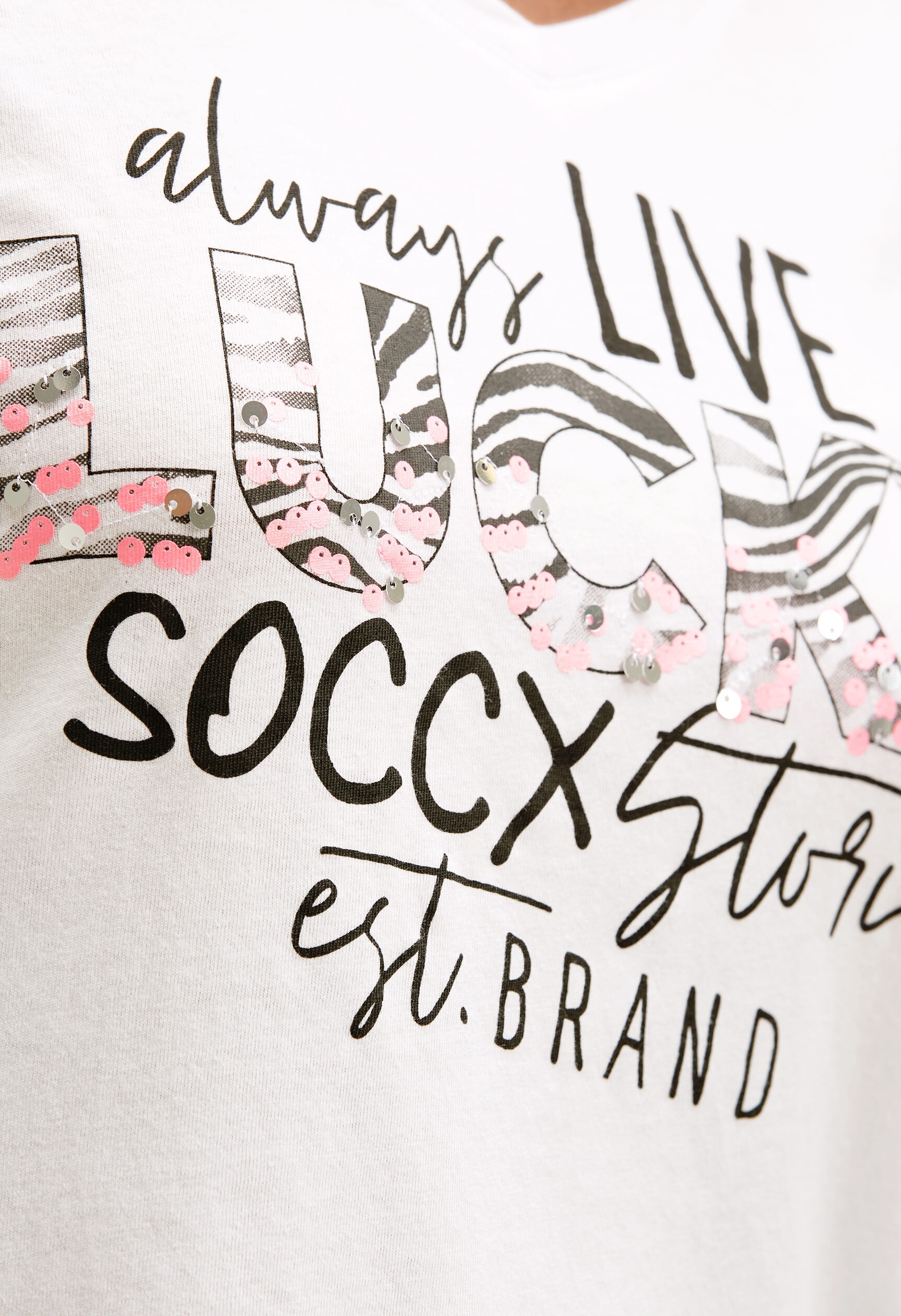 SOCCX V-Shirt aus Baumwolle