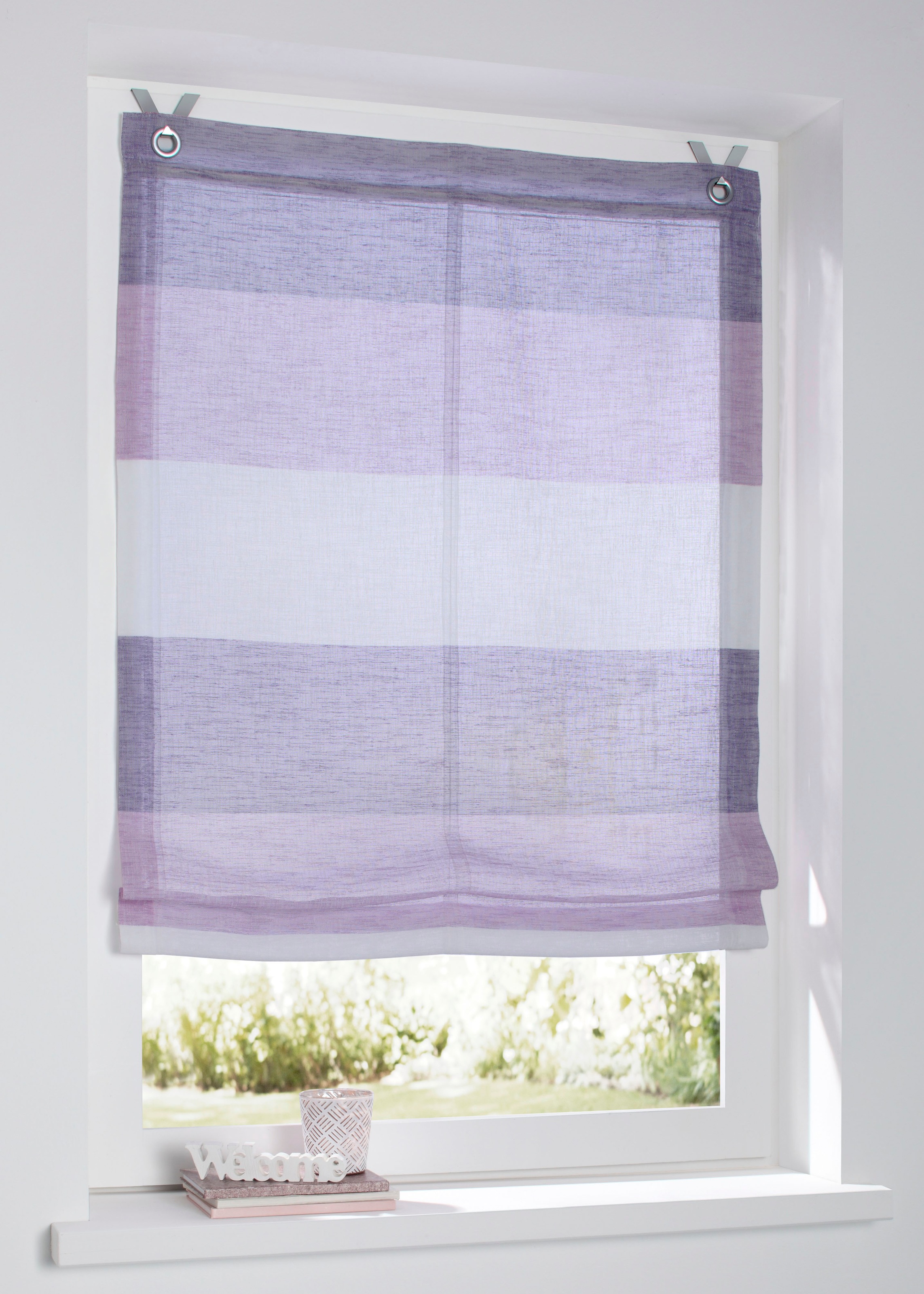 Kutti Raffrollo "Marit" mit Hakenaufhängung ohne Bohren halbtransparent, Po günstig online kaufen