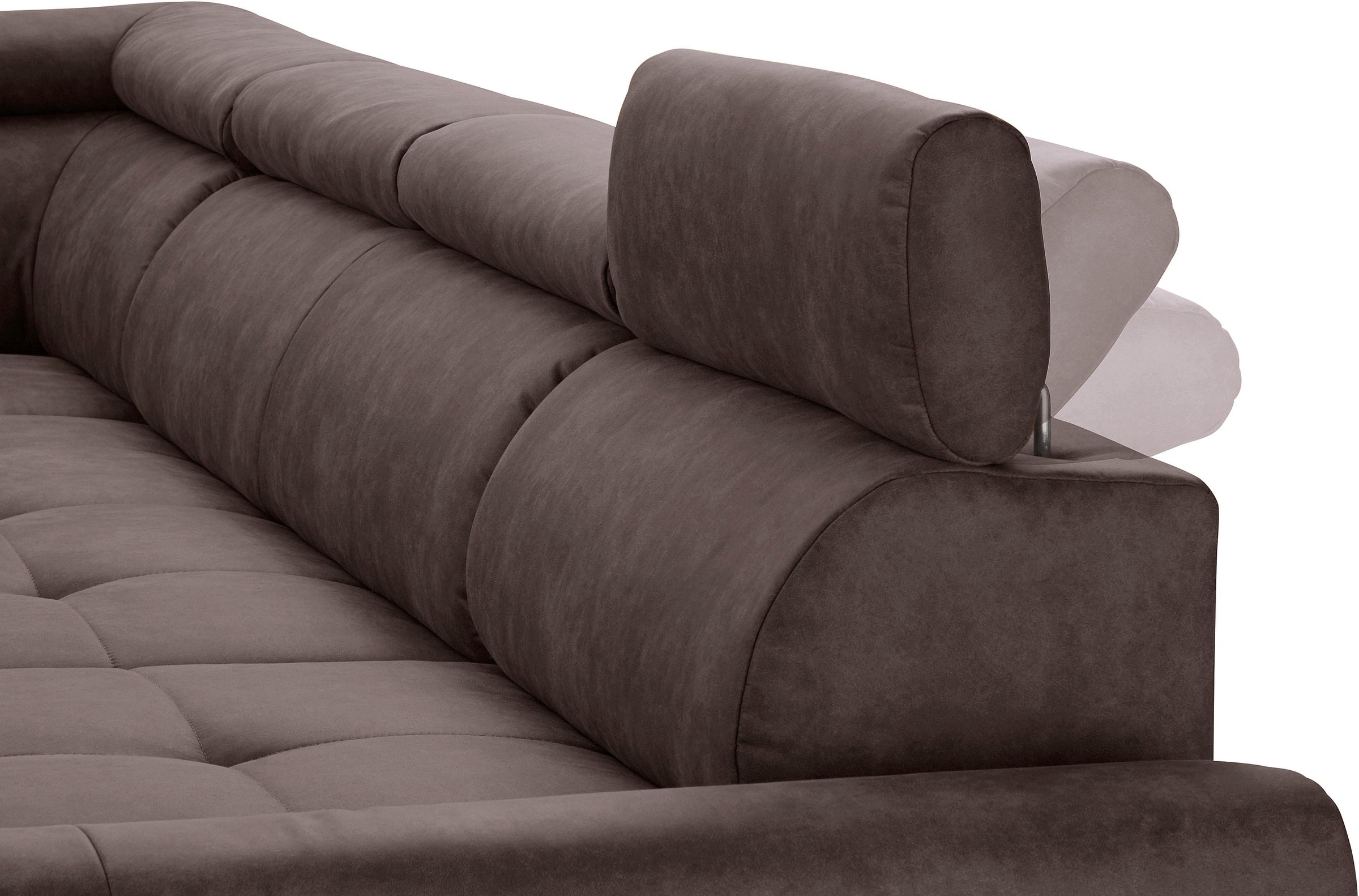 Sit & More Riva U-Form sectional sofa brown with bed function 8
