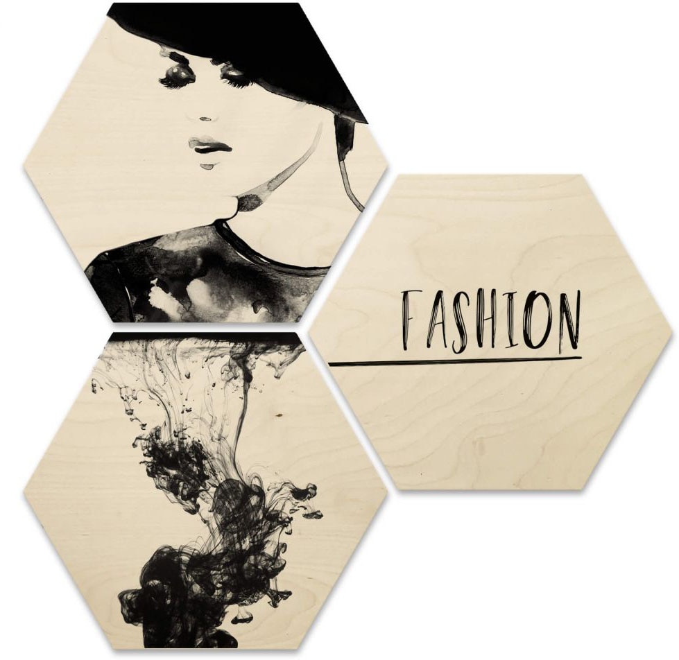 »Fashion | (1 St.) Collage Set«, bestellen Wall-Art Holzbild Holzbild BAUR