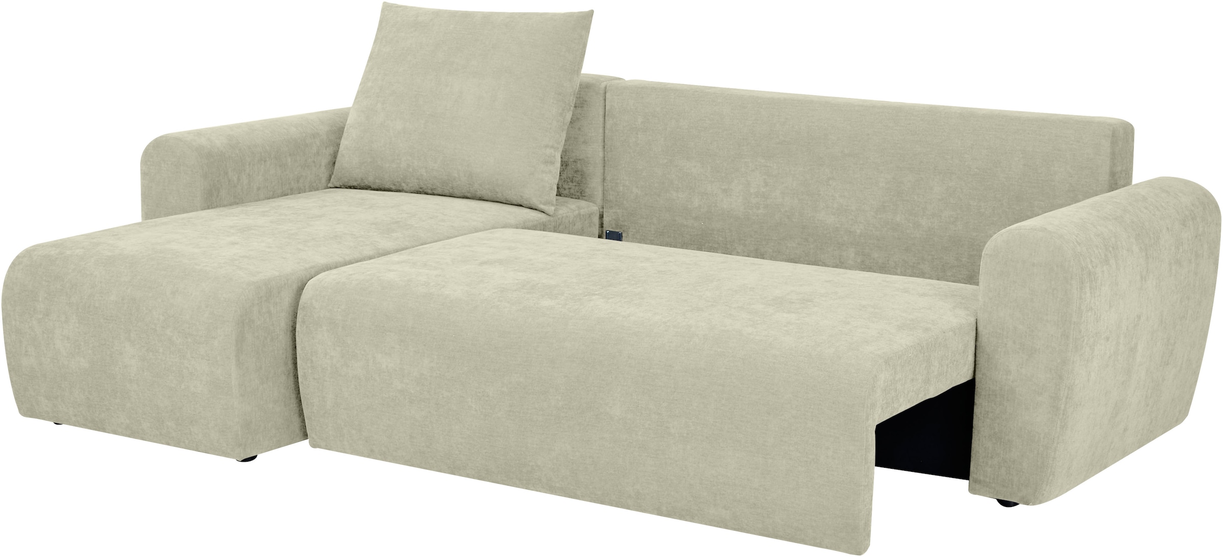 Home affaire Ecksofa »Nortrud-Uni, 241 cm, L-Form, mit Schlaffunktion u. Bettkasten« Recamiere rechts / links montierbar, Feinstruktur-Bezug