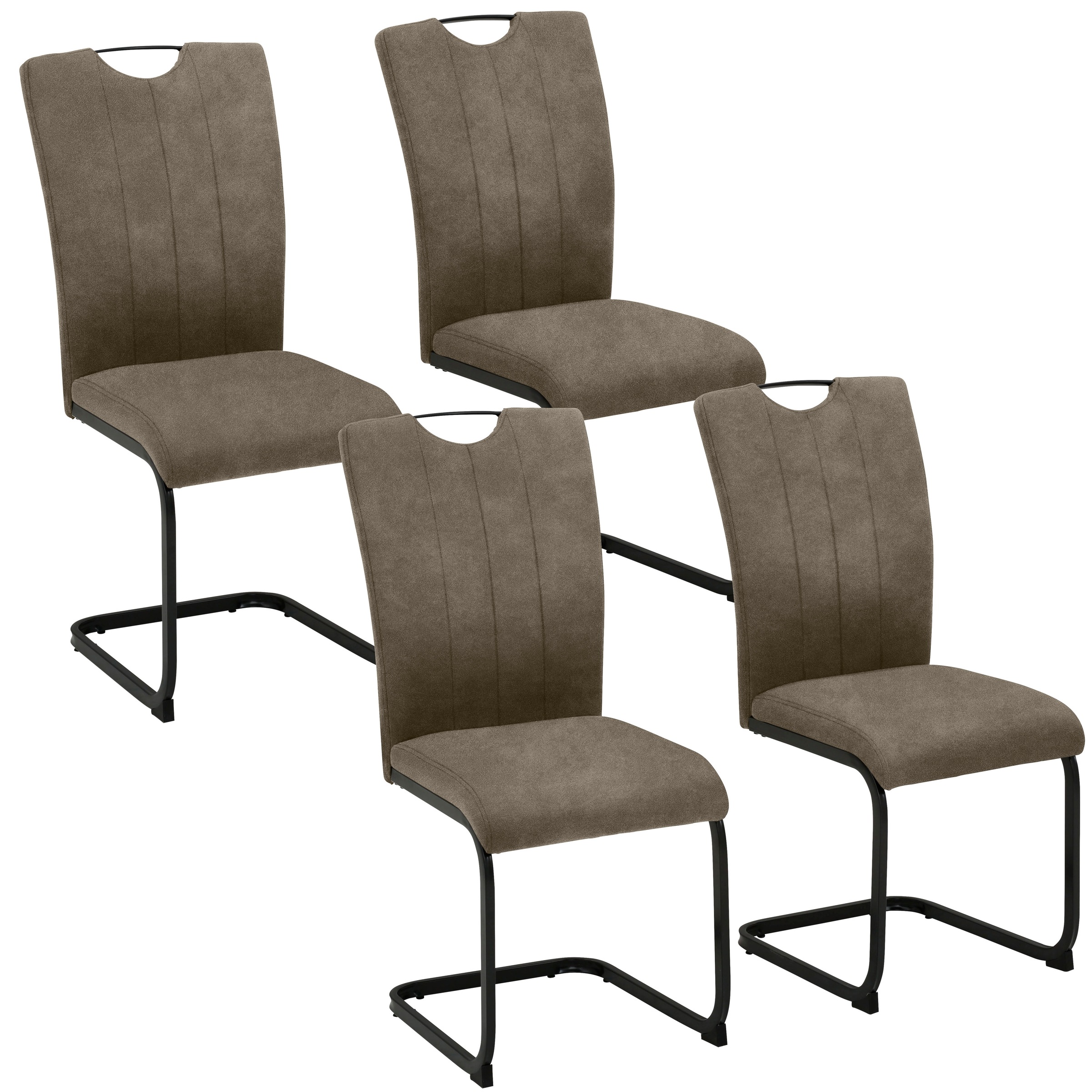 Home affaire Freischwinger "Napoli" (Set) 4 Stk.Vintage-Mikrofaser Bezug, B günstig online kaufen