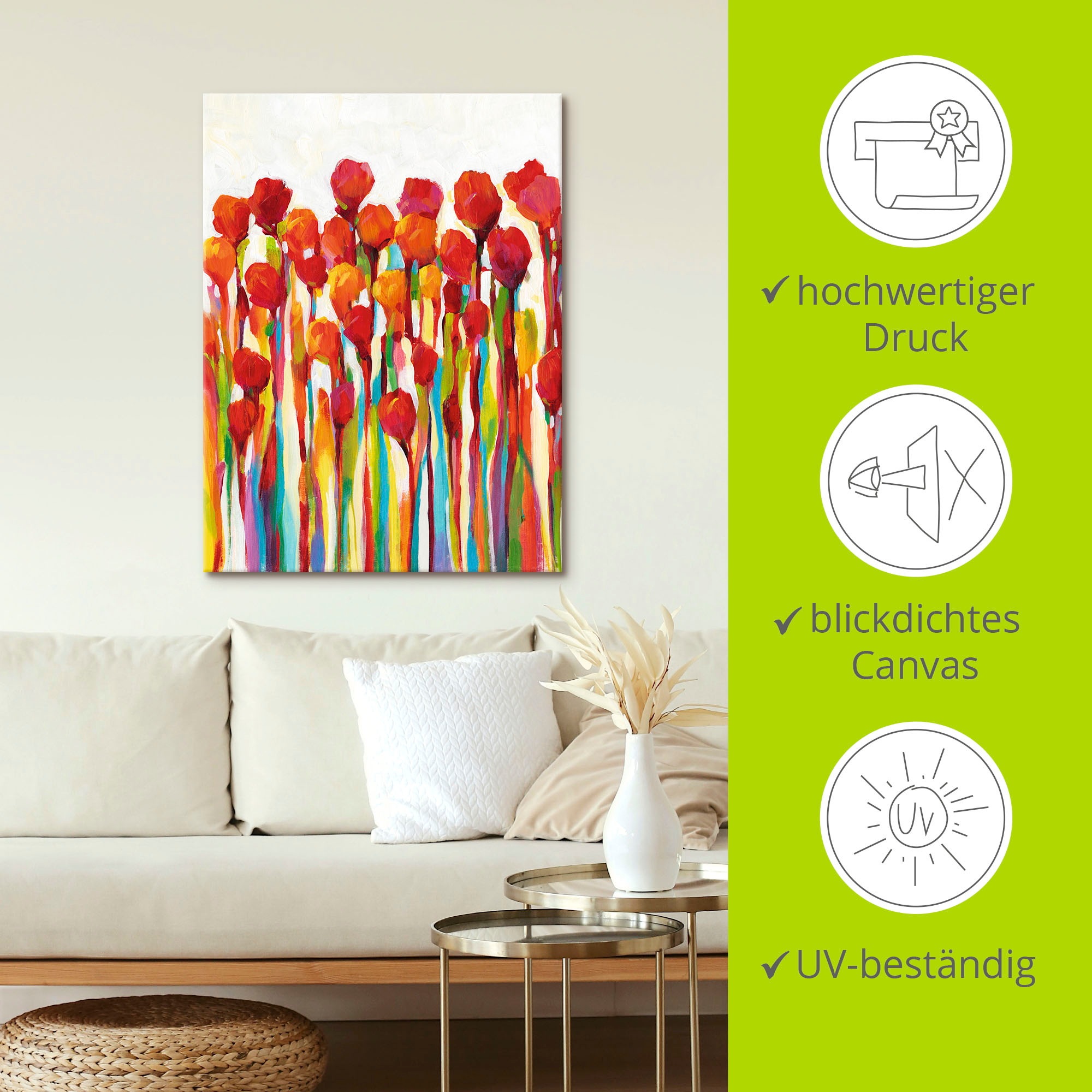 Artland Wandbild »Strotzen mit Farben I«, Blumenwiese, (1 St.), als Leinwandbild, Poster in verschied. Größen
