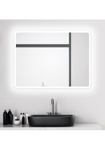 Badspiegel »Talos Black Moon«, 80 x 60 cm, Design Lichtspiegel