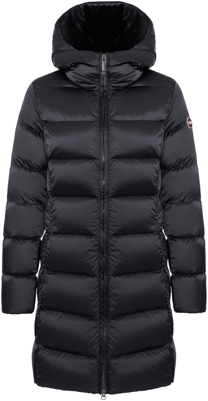 Colmar Daunenjacke mit Kapuze mit glänzendem Finish, normale Passform, 2-Wege-Zipper