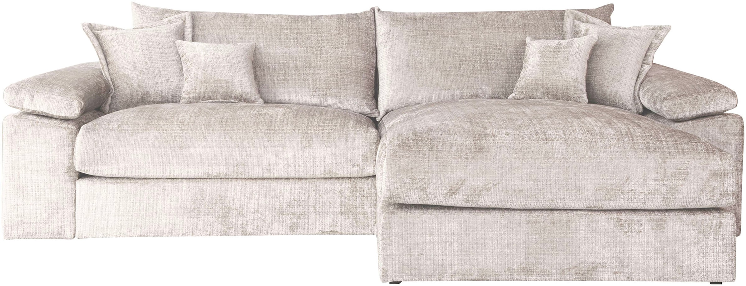 Home affaire Ecksofa »Soft&Cosy XXL L-Form, B: 303 cm«, Mega-Sofa, Cord oder Chenille-Struktur, mit Federkern & 4 Zierkissen