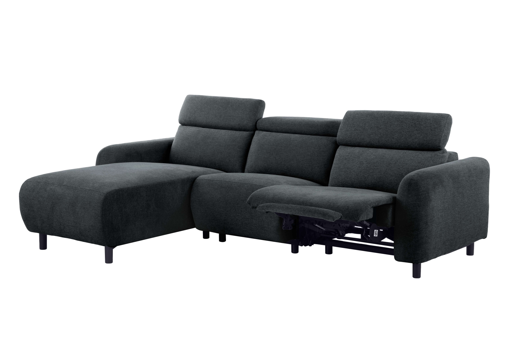 Home affaire Ecksofa »SKAANE Struktur, L-Form, 274 cm, manuelle u. elektrische Funktion,«, 274 cm, mit Kopfteilverstellung und man. oder elektr. Relaxfunktion