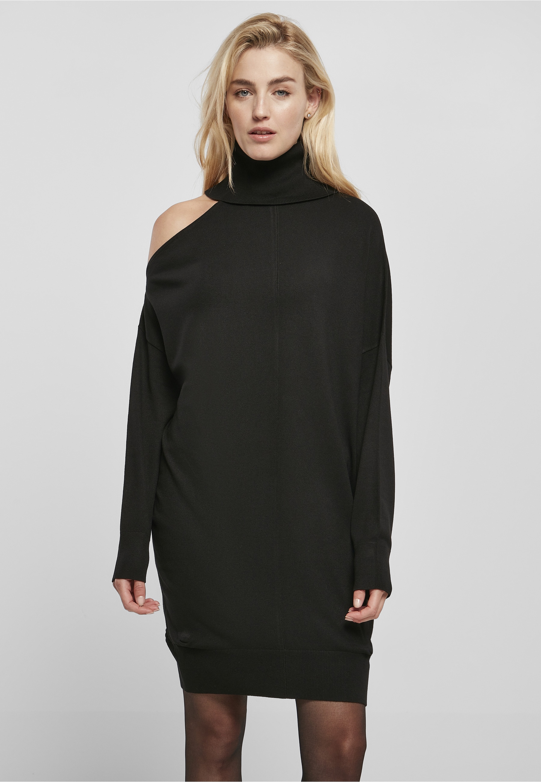 URBAN CLASSICS Shirtkleid »Urban Classics Damen Ladies One Shoulder Knit Dress« 1 Stk. tlg.