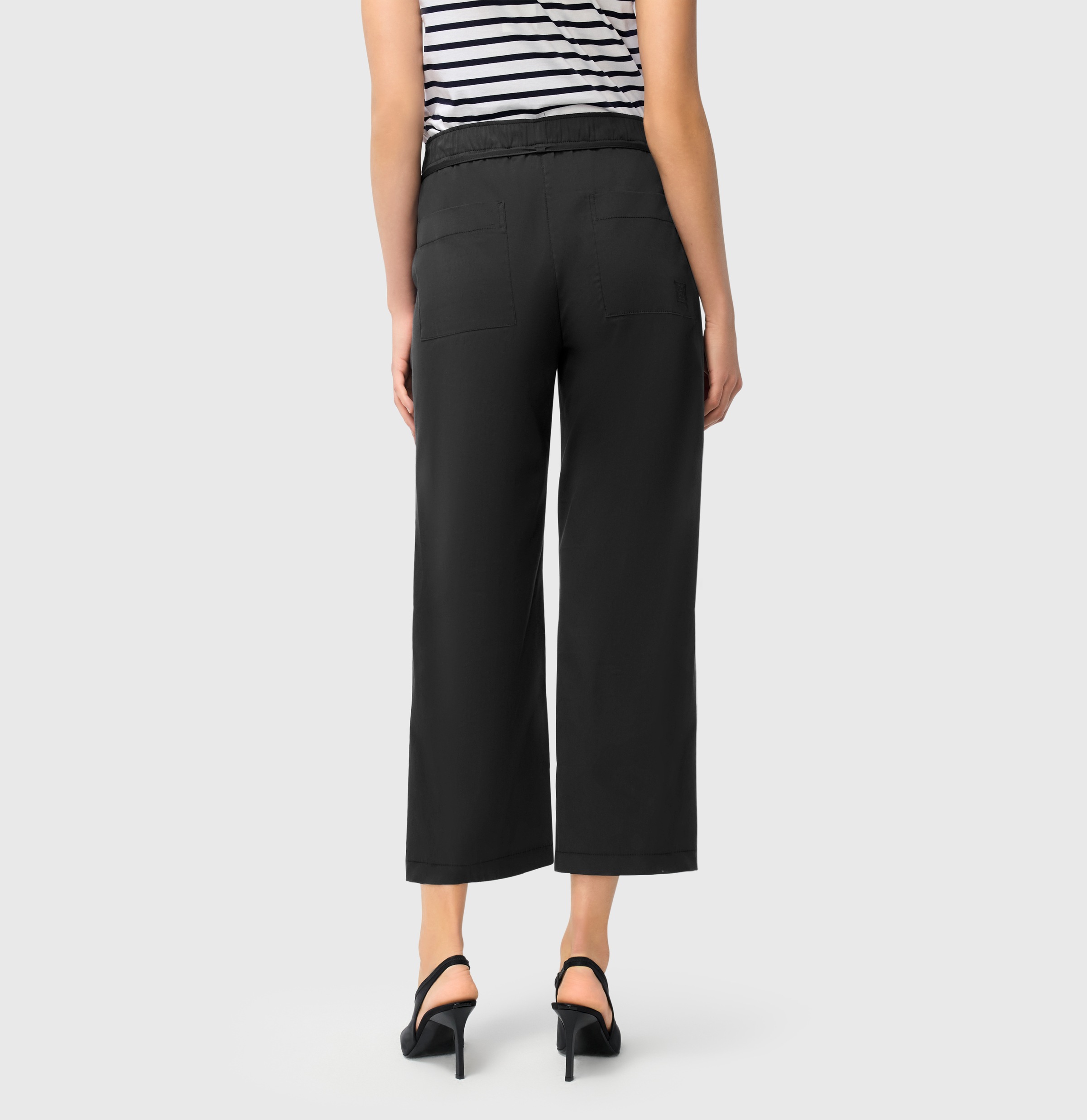 Thumbnail - MAC 7/8-Hose "CHIARA BELT cropped" Wide Fit, mit geradem, weitem Bein