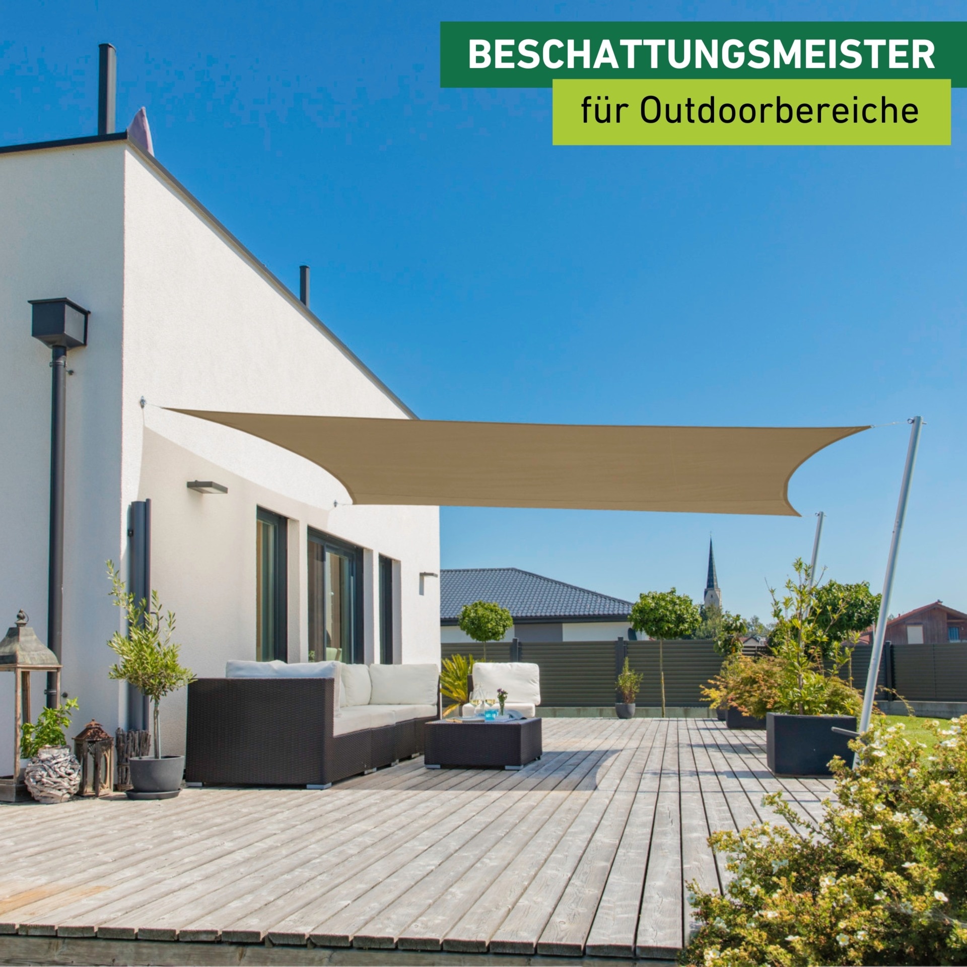 Windhager Sonnensegel »Cannes, Rechteckiges Segel zur Beschattung von Terrasse, Balkon« Sonnenschutz 3 x 4 m, erhältlich in anthrazit, grau, taupe oder weiß