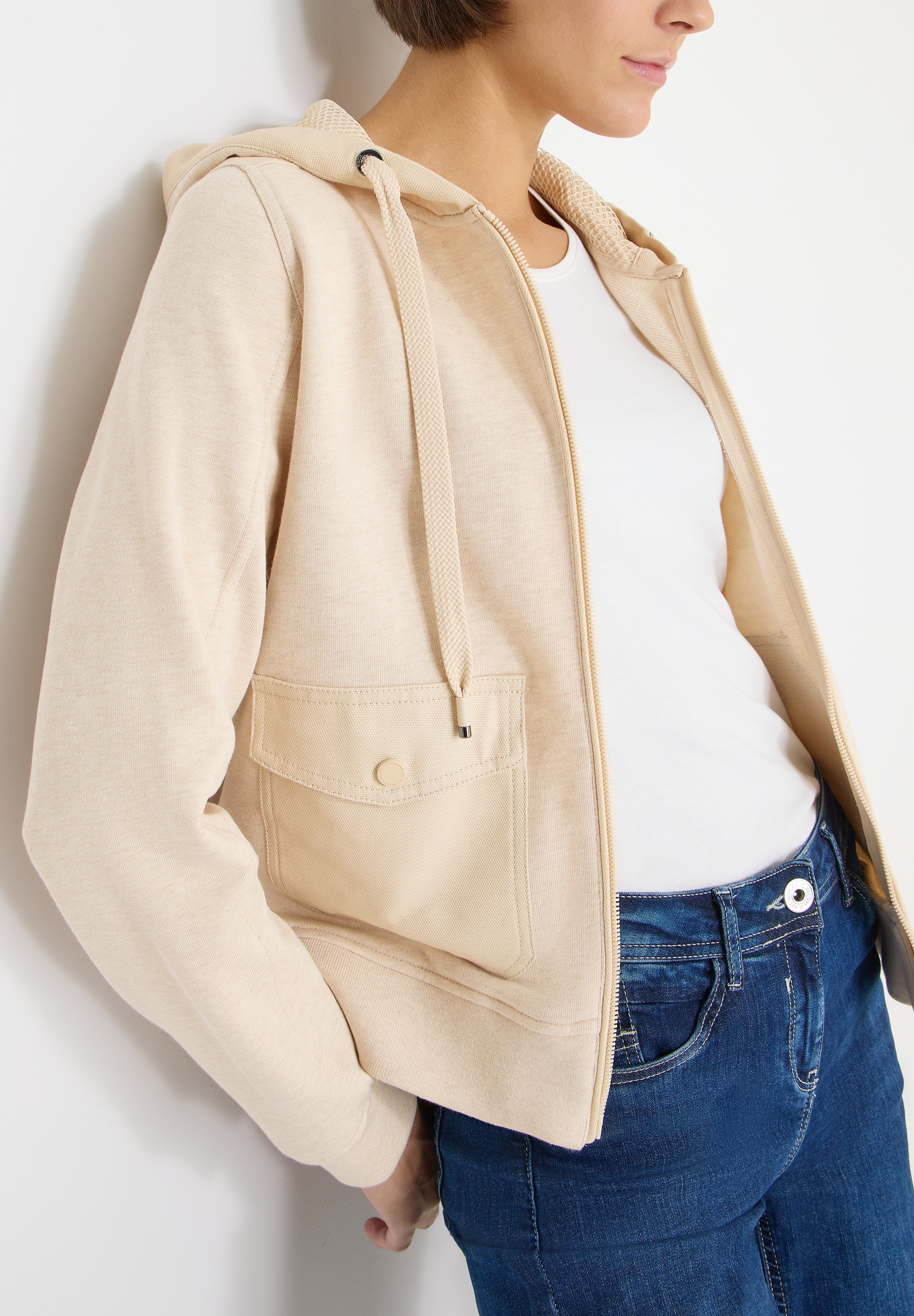 Cecil Sweatjacke mit Strukturmix