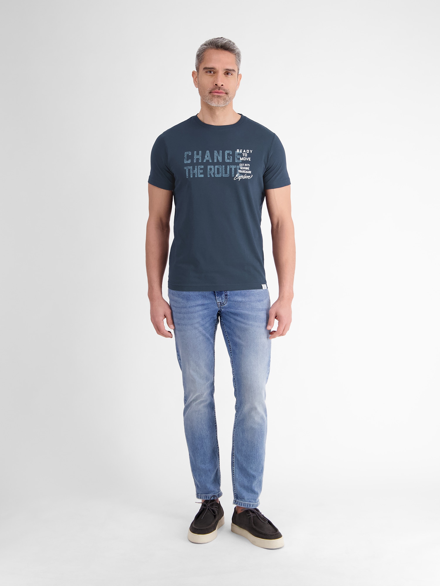 LERROS T-Shirt »LERROS Unifarbenes T-Shirt mit Print«