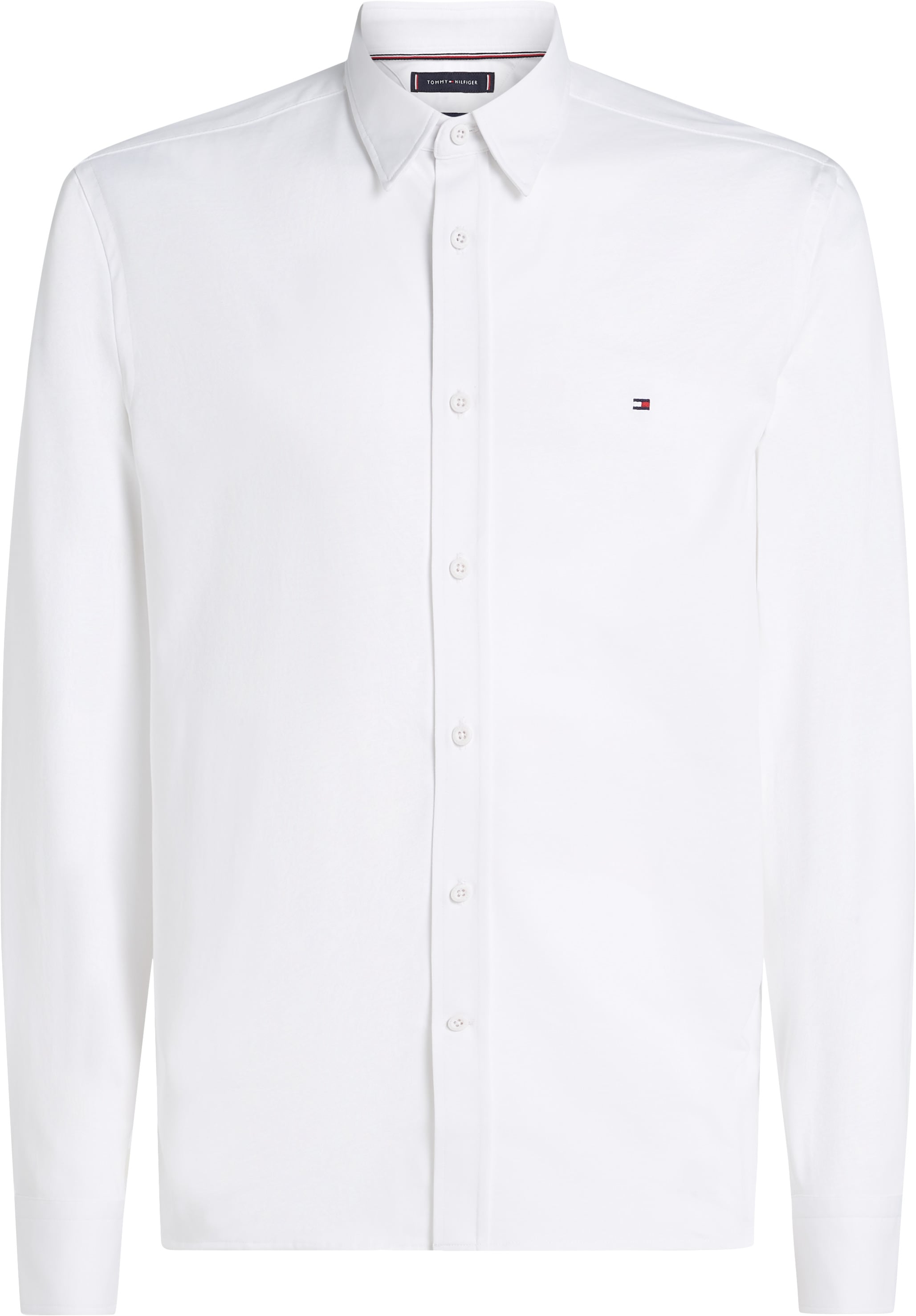 Tommy Hilfiger Businesshemd »PERFORMANCE KNIT SOLID SF SHIRT«, mit Logostickerei