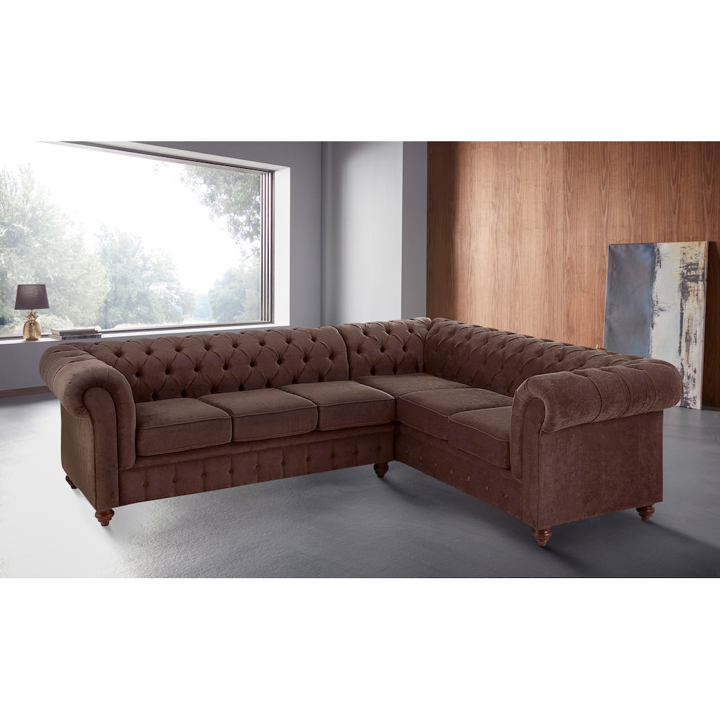 Home affaire Chesterfield-Sofa »Chesterfield Ecksofa, auch in Leder L-Form«