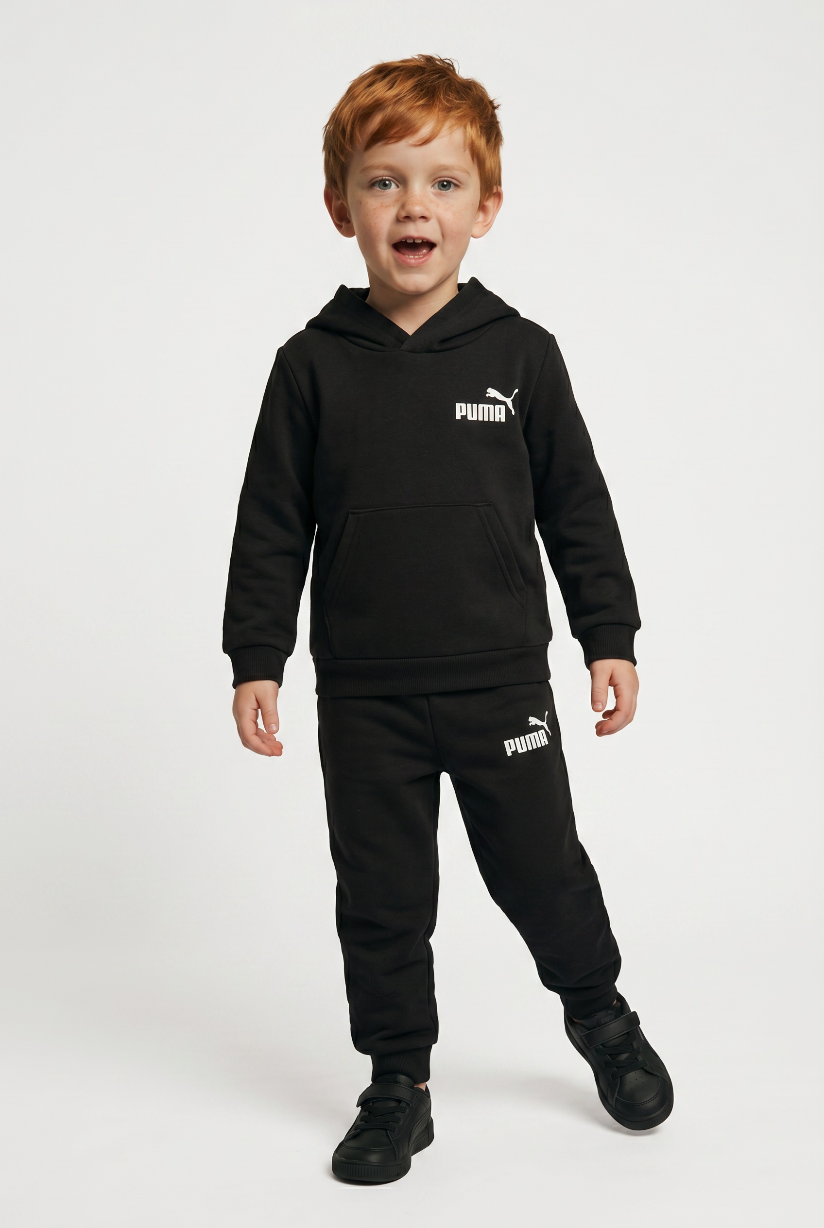 PUMA Trainingsanzug "MINICATS LOUNGEWEAR SET FL INF" 2 Stk. zweiteiliges Set, Regular Fit, mit Kapuze