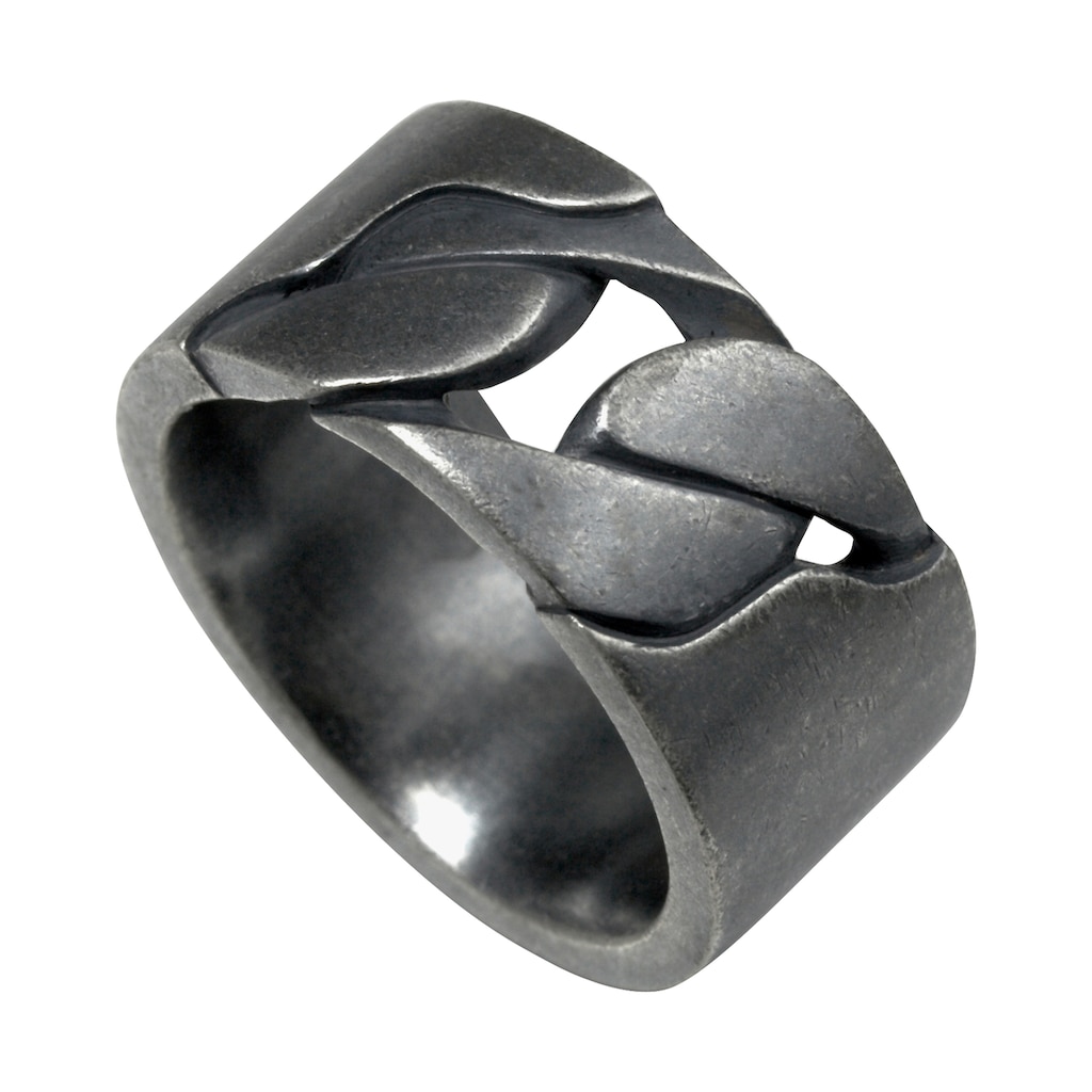 CAÏ Fingerring »925/- Sterling Silber matt oxidiert schwarz«