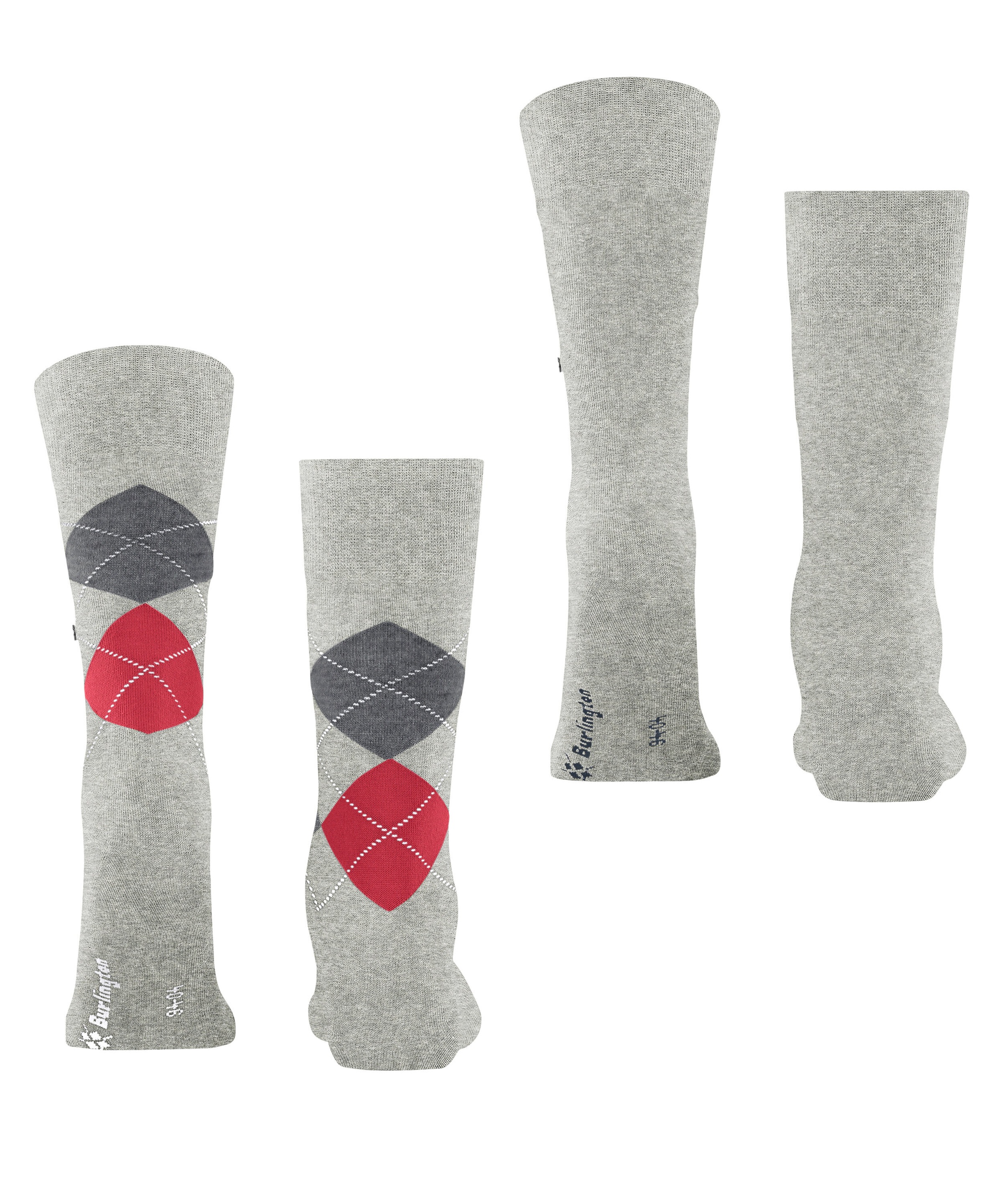 Burlington Socken »Everyday Argyle Mix«, (2 Paar, 2er Pack), aus weicher gekämmter Baumwolle atmungsaktiv