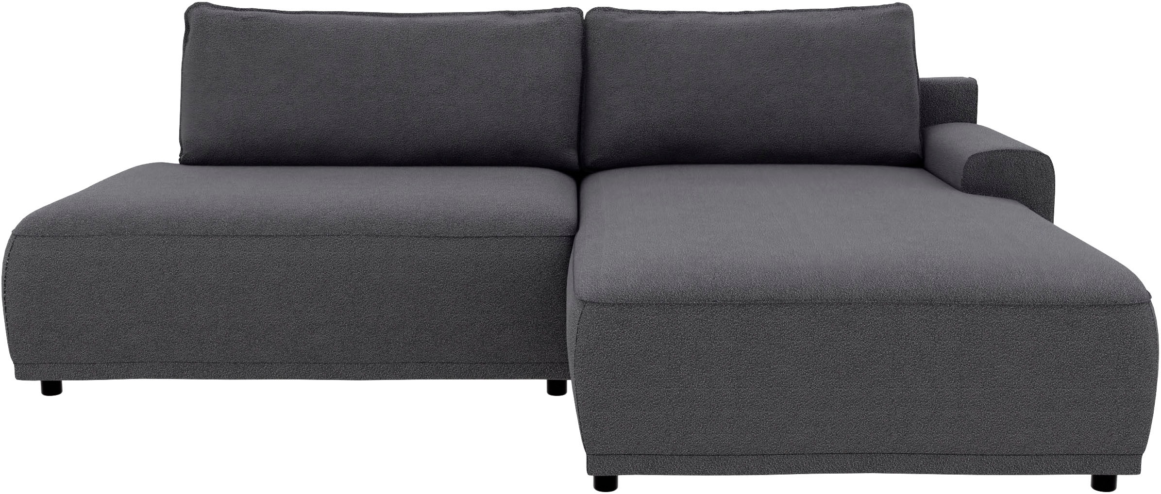 TRENDMANUFAKTUR Ecksofa »Fordon II, Schlafsofa mit Bettkasten, Couch in L-Form, Breite 250 cm«, in Struktur fein LEO, haustierfreundlich, anthrazit, Armlehne rechts