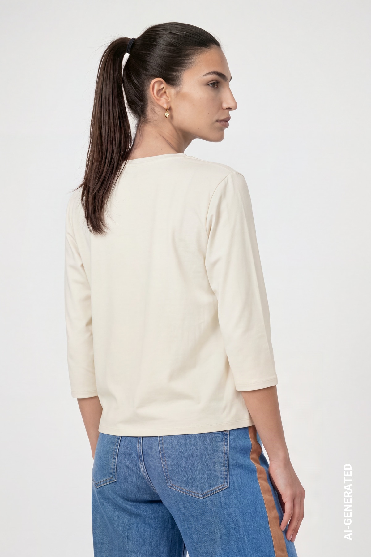 Monari 3/4-Arm-Shirt »Shirt Frau + Hund« Regular fit mit Rundhalsausschnitt