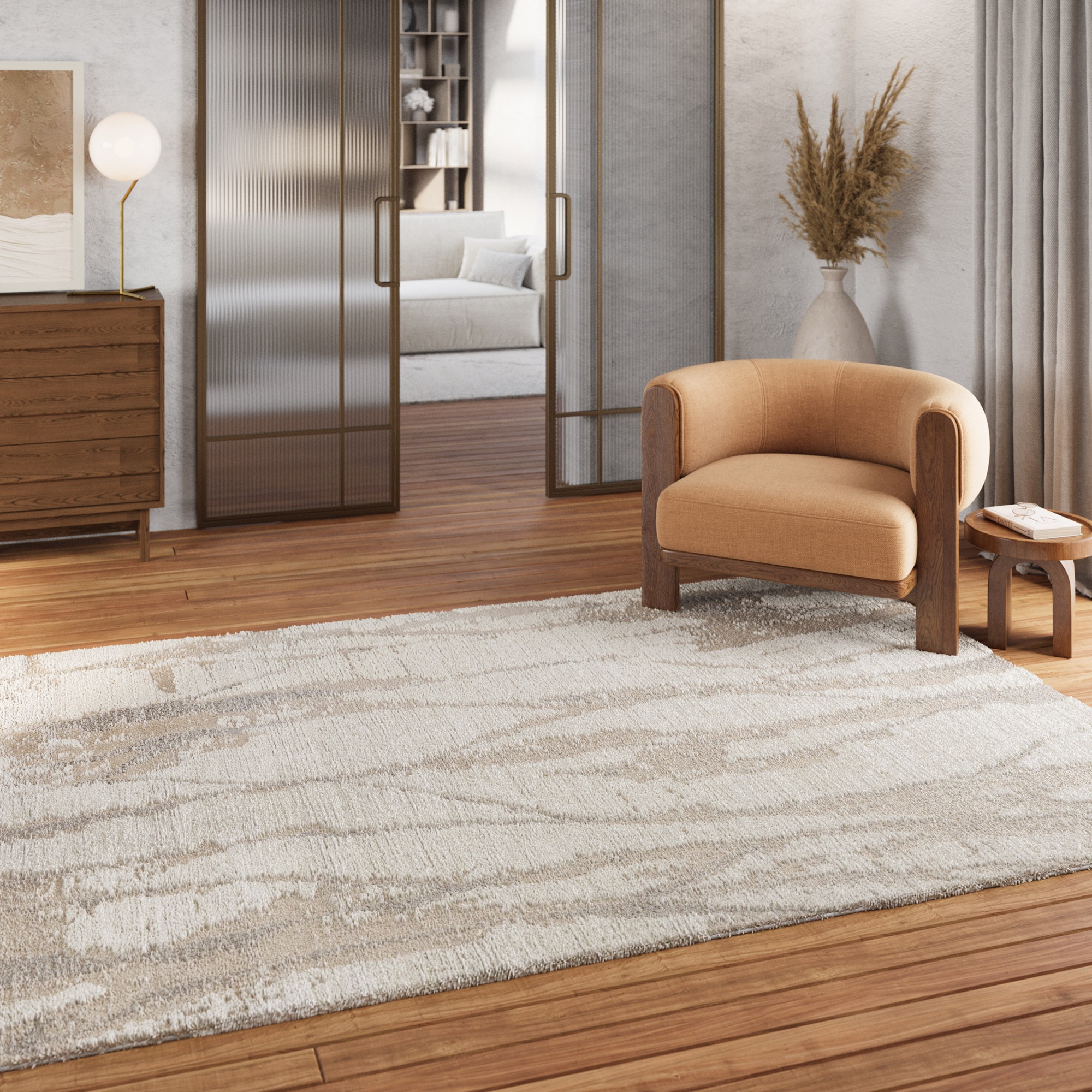 Wecon home Teppich »Fynn«, rechteckig, 18 mm Höhe, Gewebt, Hoch-Tief, pflegeleicht, Natur-Design, Scandi, Wohnzimmer