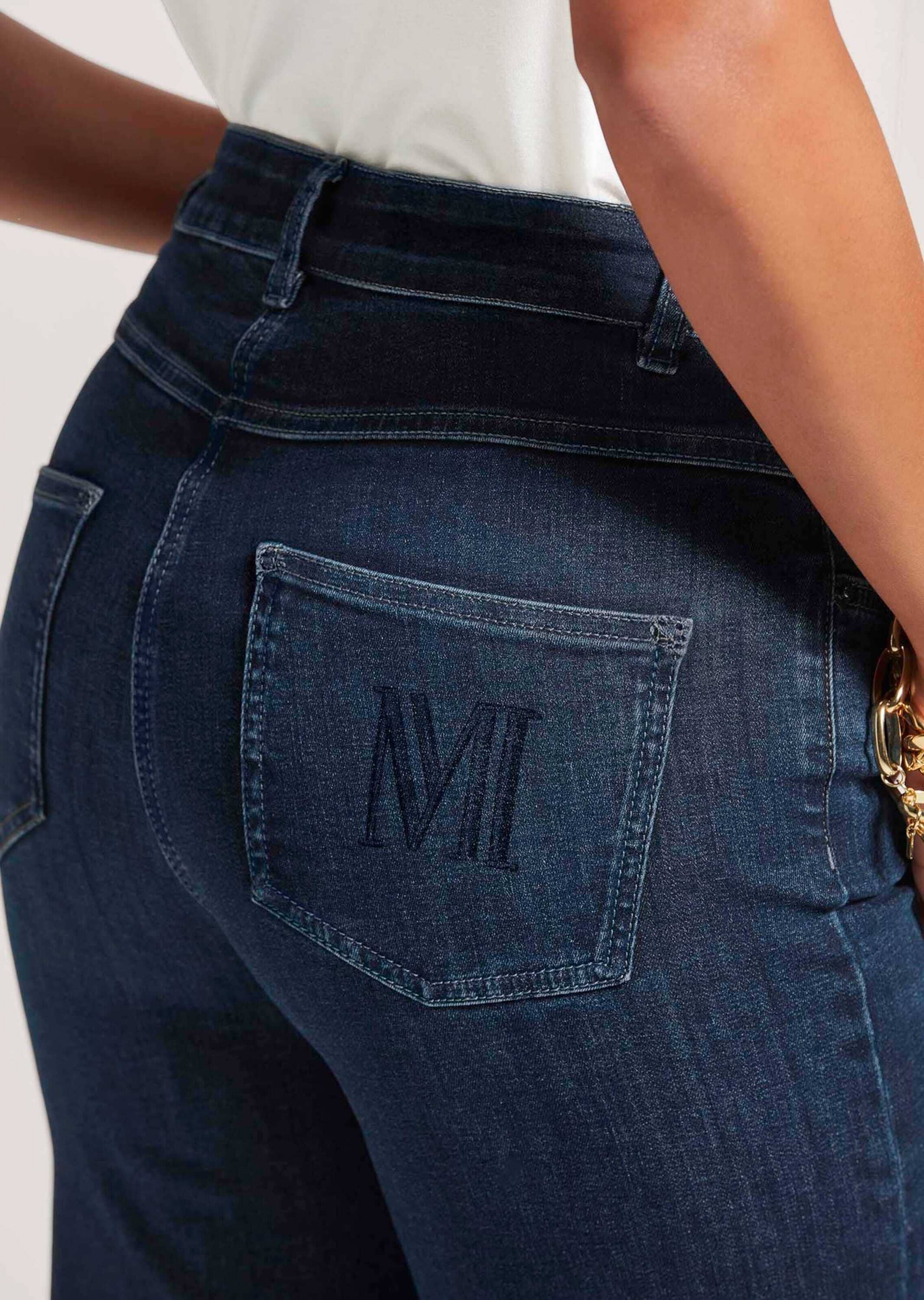 MADELEINE Regular-fit-Jeans »Denimhose Schmale Jeans im Five-Pocket-Style« Mit "M"-Stickerei auf der Gesäßtasche