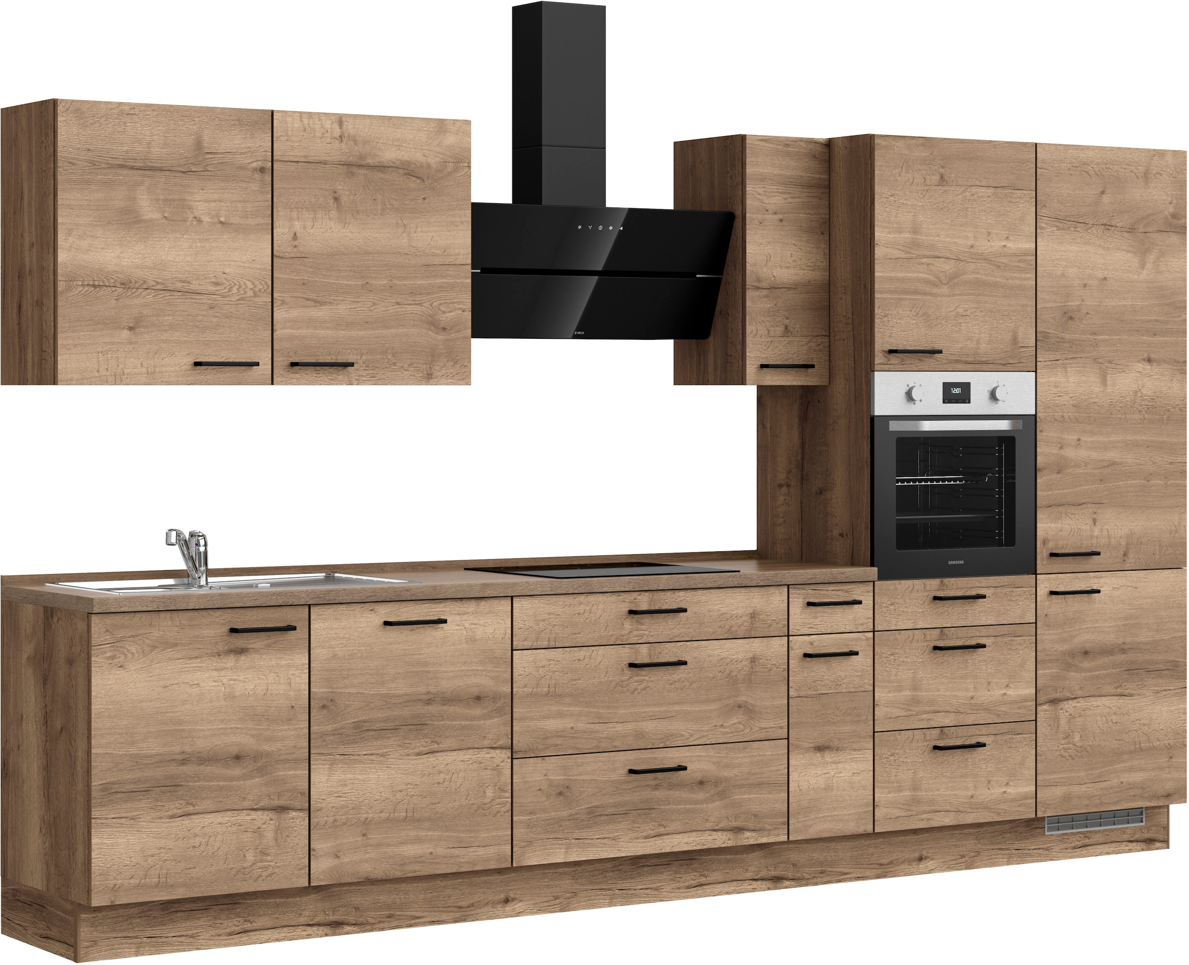nobilia® Küchenzeile »"Structura II"«, vormontiert, Ausrichtung wählbar, Breite 360 cm, wahlw. mit E-Geräten