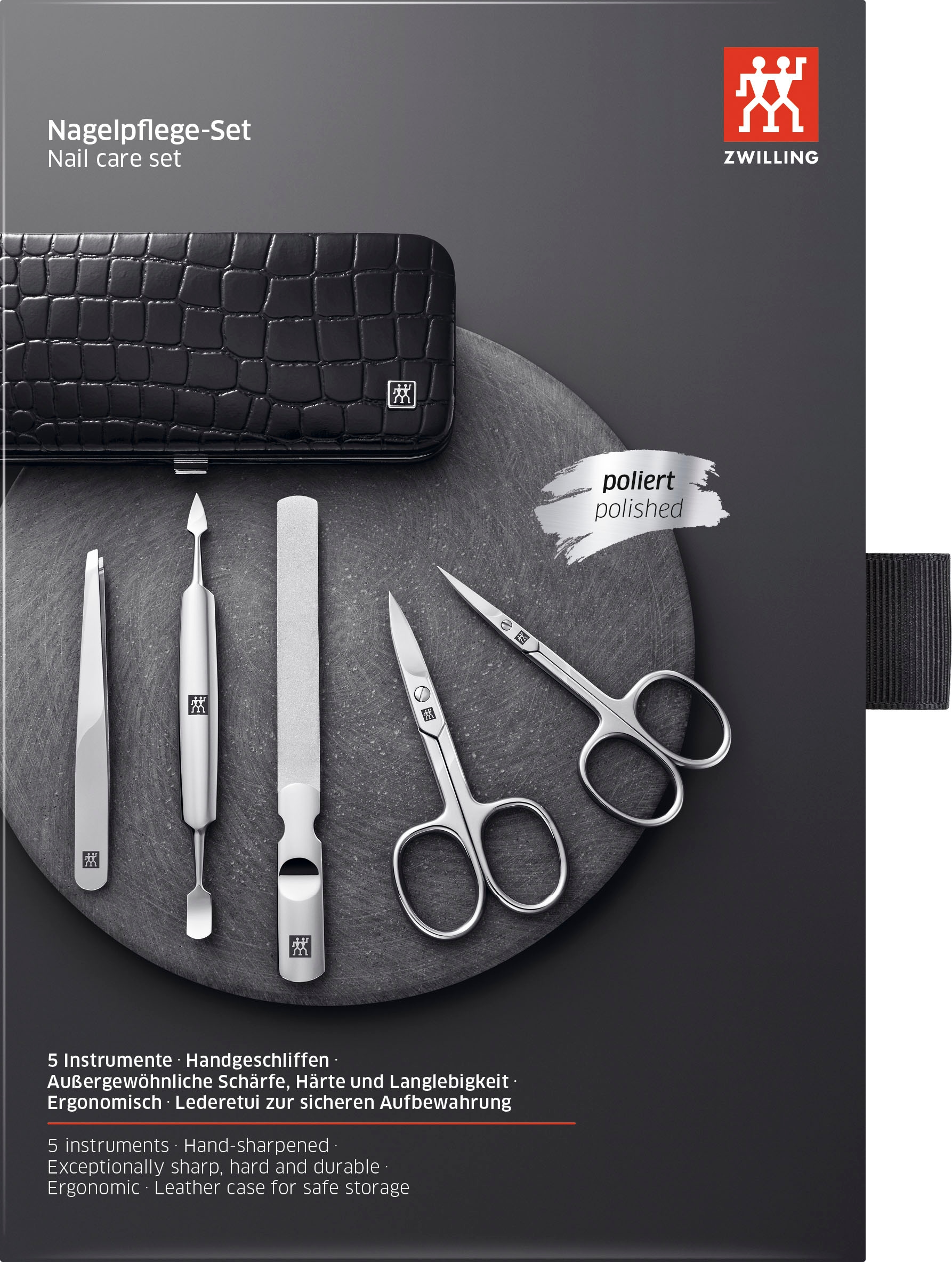 Zwilling Maniküre-Etui »CLASSIC INOX RAHMEN-ETUI SCHWARZ KROKO«, (5 tlg.)  online bestellen | BAUR