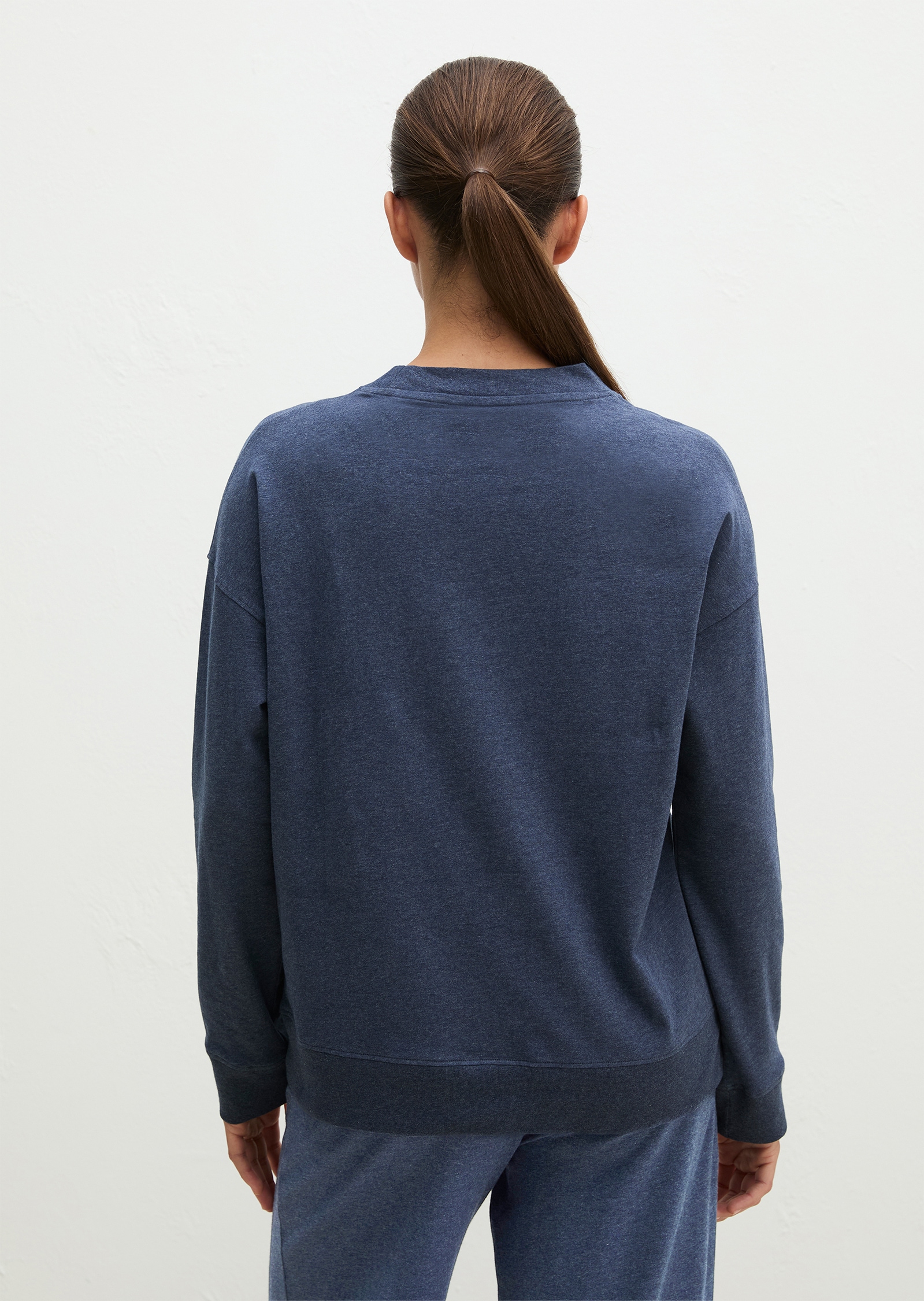 Marc O'Polo Pyjamaoberteil lässige Passform, Langarm, für Homewear, aus Jersey, mit Rundhals