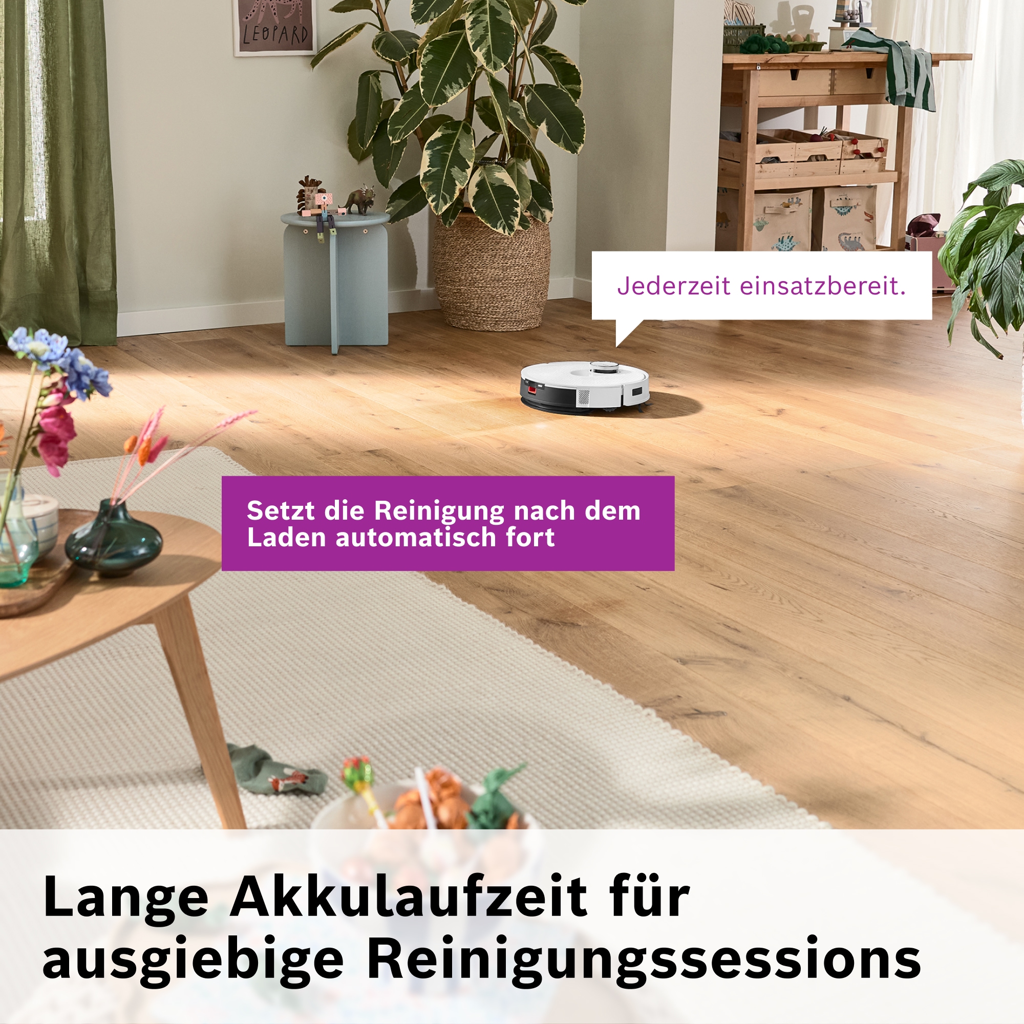 BOSCH Saugroboter »Spotless BCRD1W, Saugroboter mit Wischfunktion, 11.000 Pa Saugkraft« Trocken-Servicestation, Infrarot Navigation, Carbon Bürste