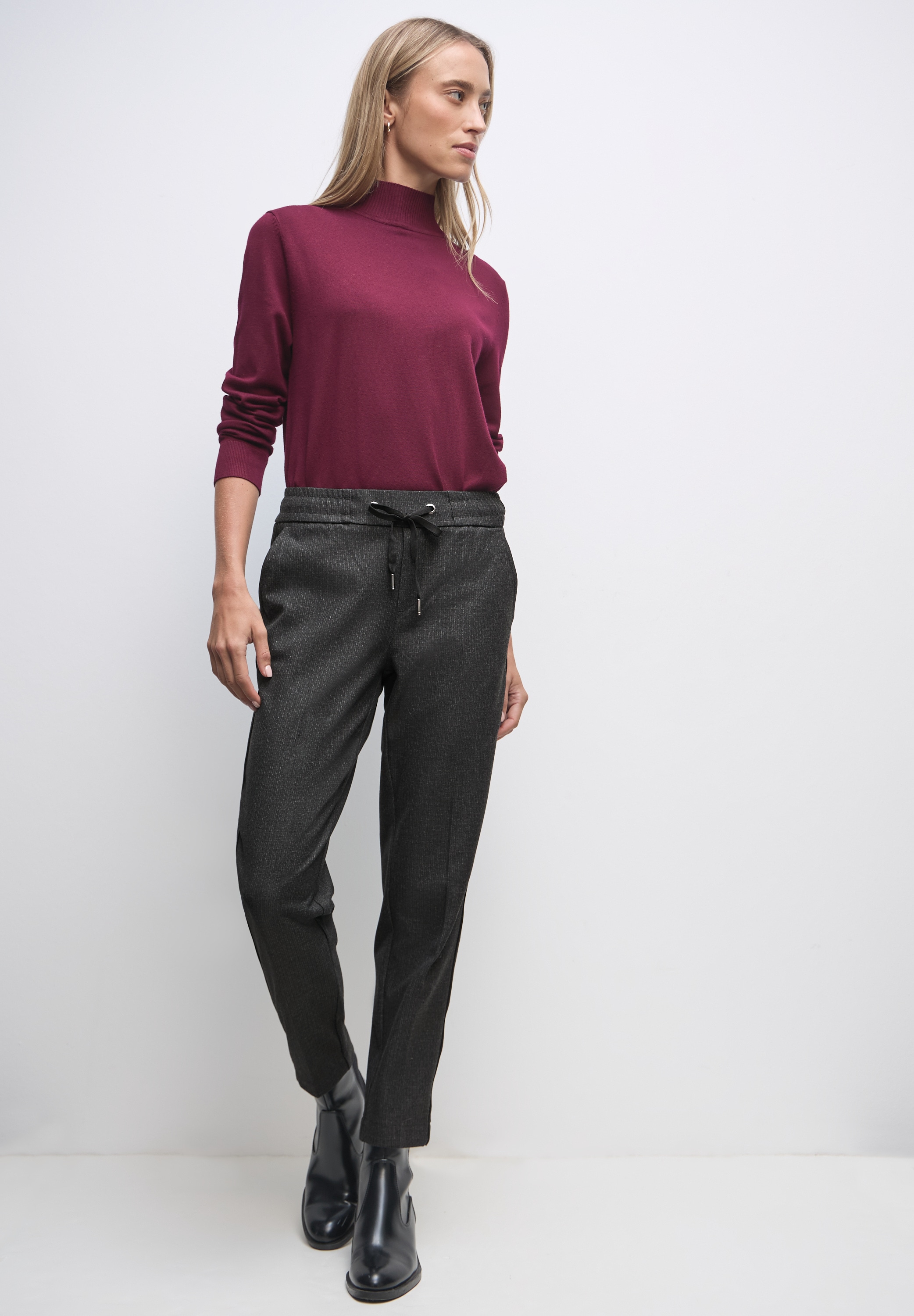 STREET ONE Stoffhose  mit Tape