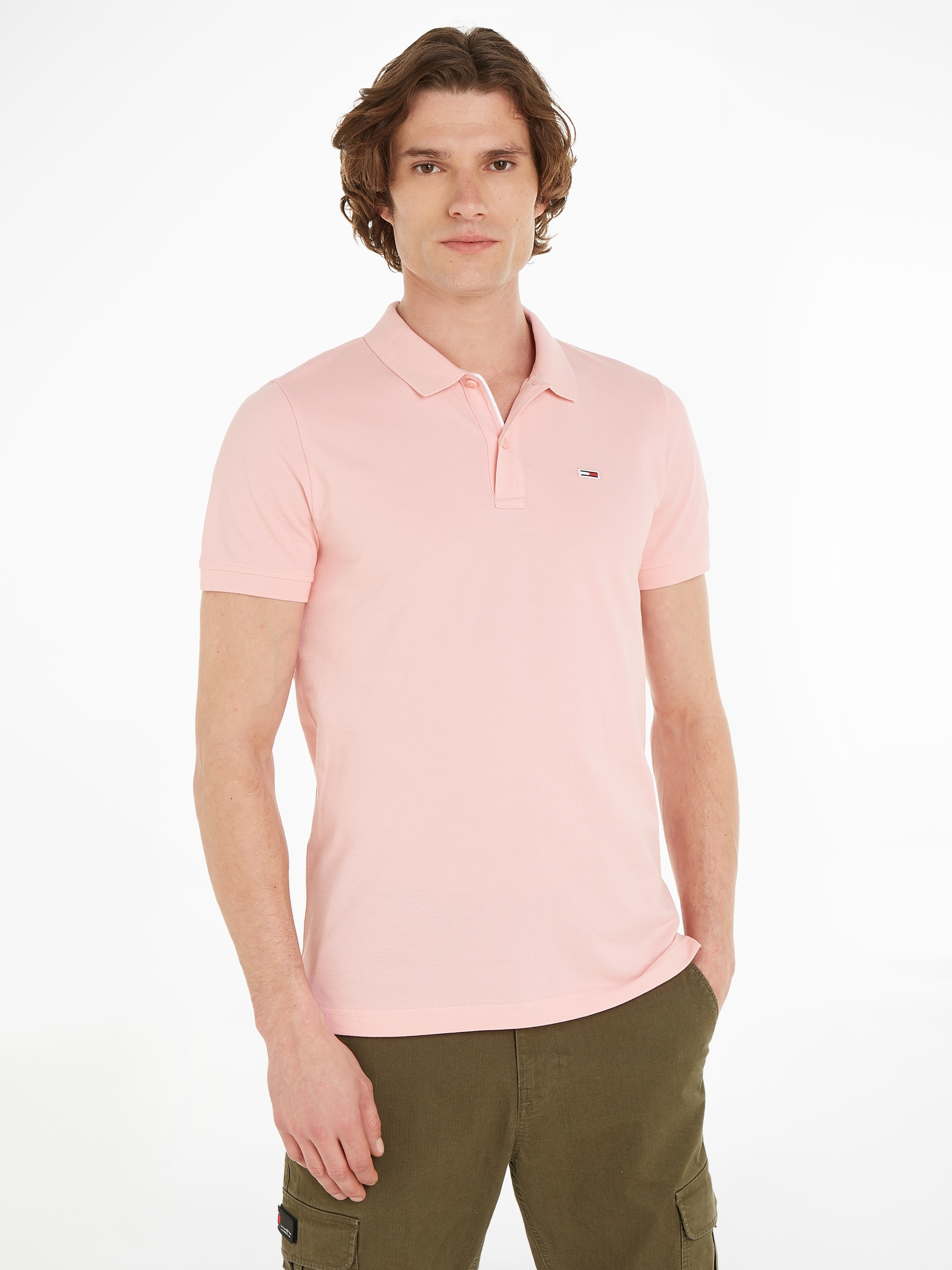 Tommy Jeans Poloshirt "TJM SLIM PLACKET POLO", Piqué mit Polokragen