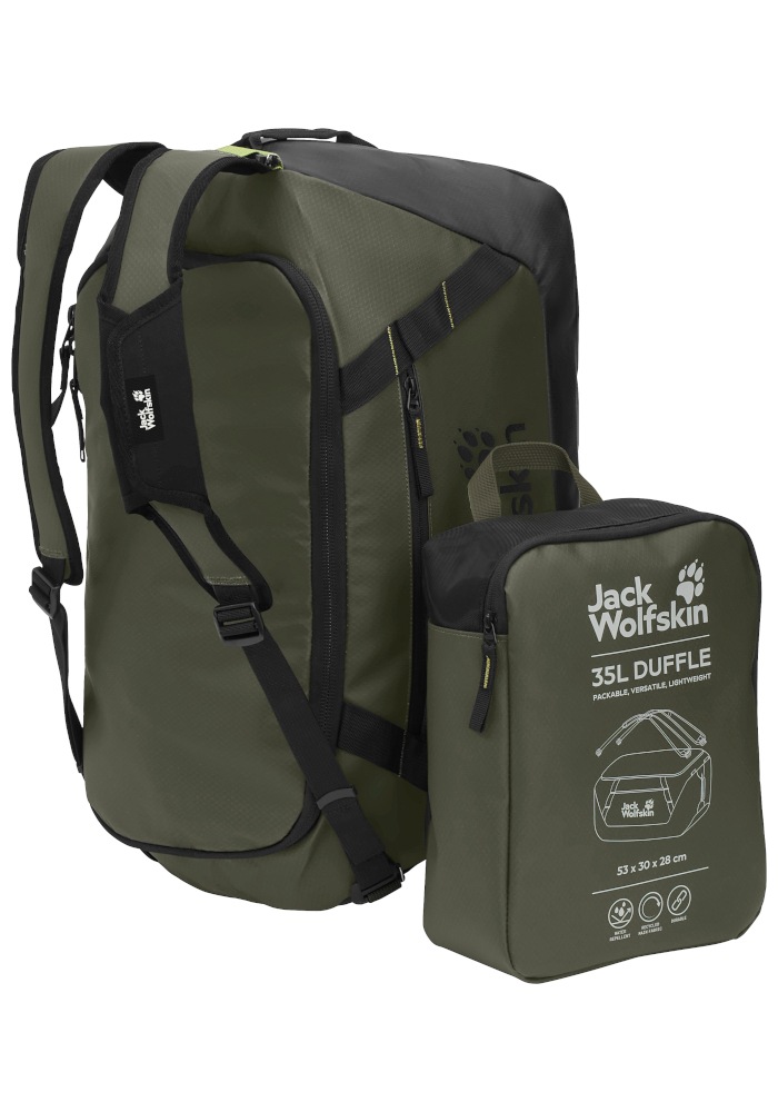 Jack Wolfskin Sporttasche »TECTON DUFFLE 35« Reisetasche 35 Liter, wasserabweisend, als Rucksack tragbar