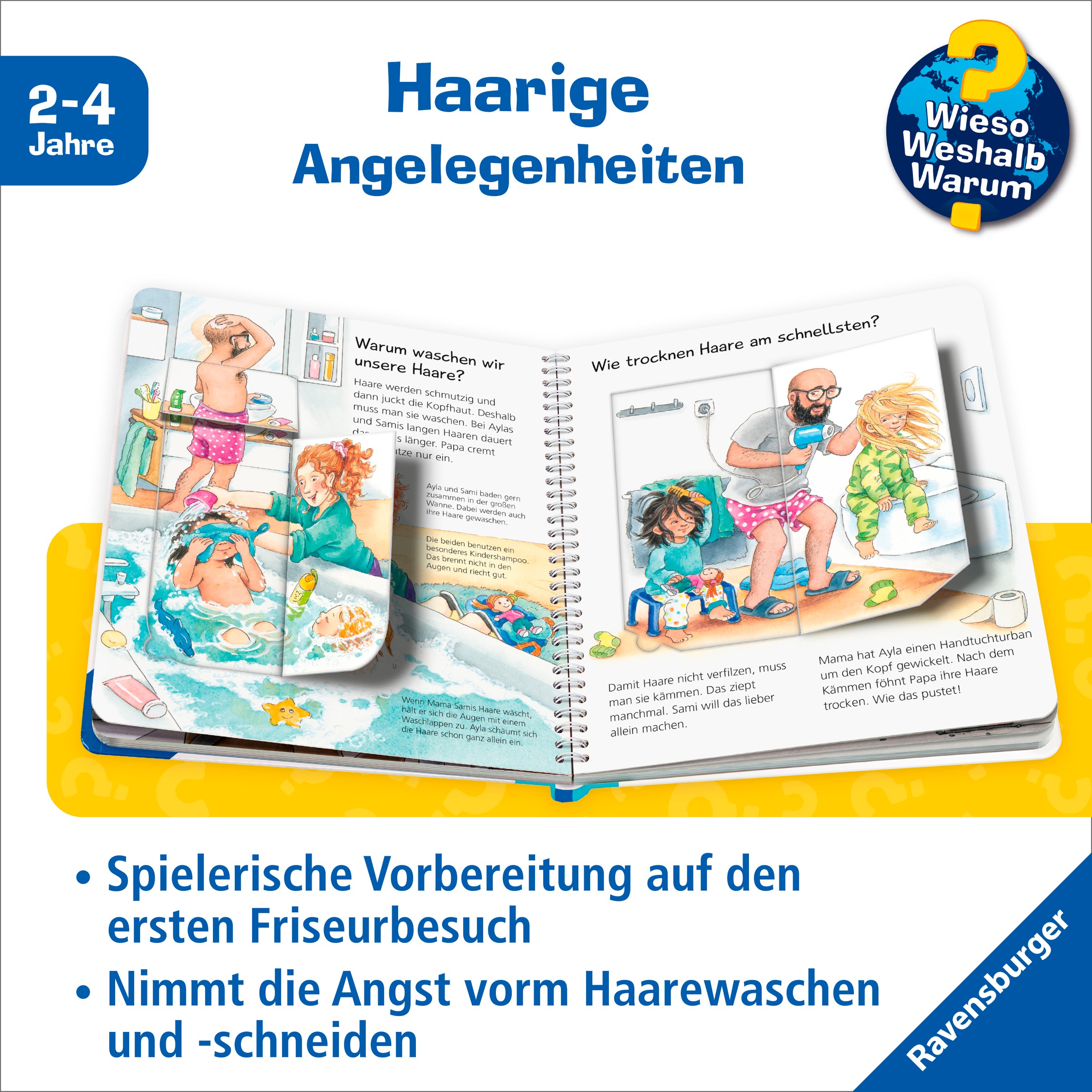 Thumbnail - Ravensburger "Wieso?Weshalb?Warum? junior, Band 79 Kämmen, schneiden, Haare waschen" Made in Europe