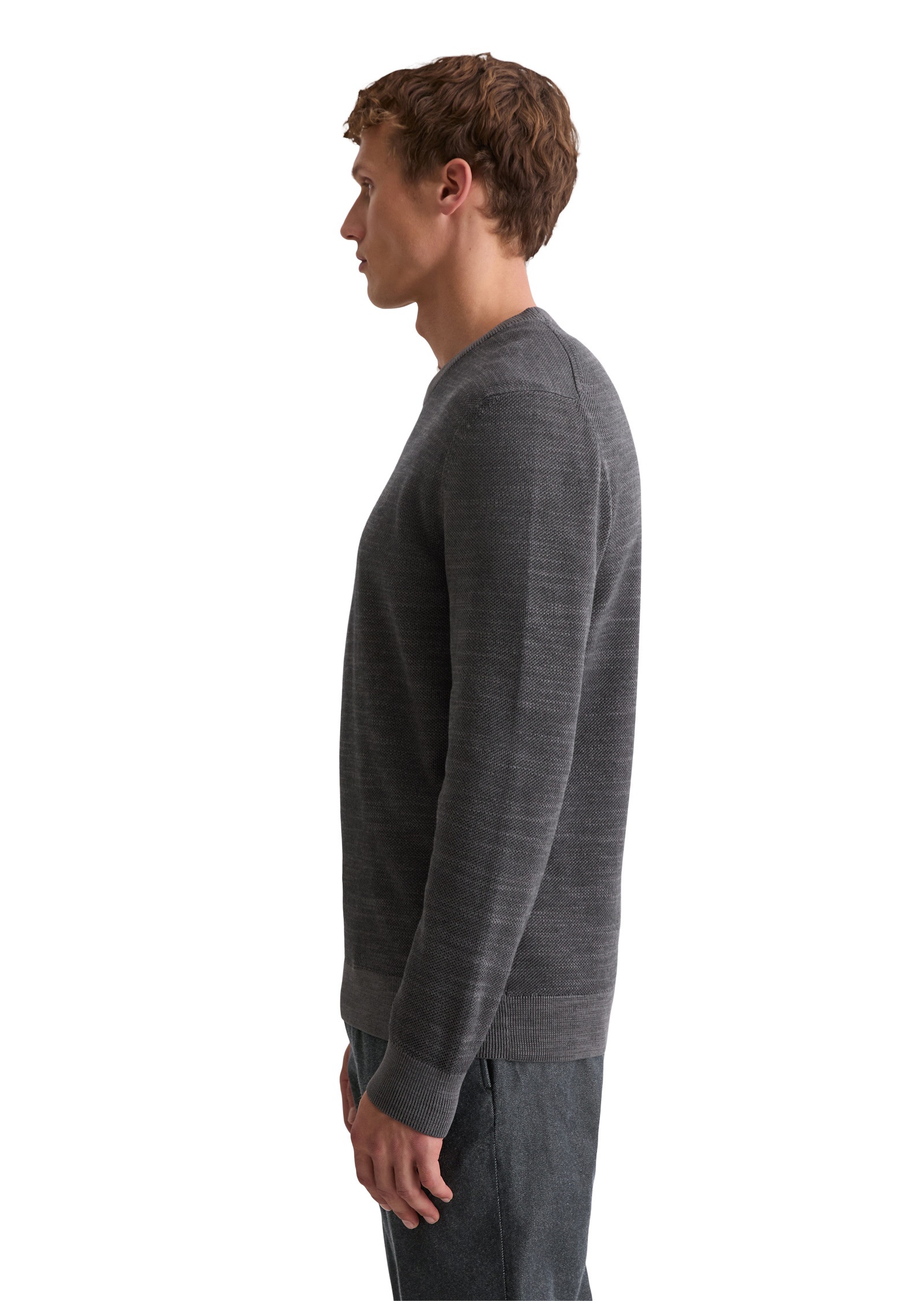 Marc OPolo Rundhalspullover "mit feiner Piqué-Struktur" günstig online kaufen