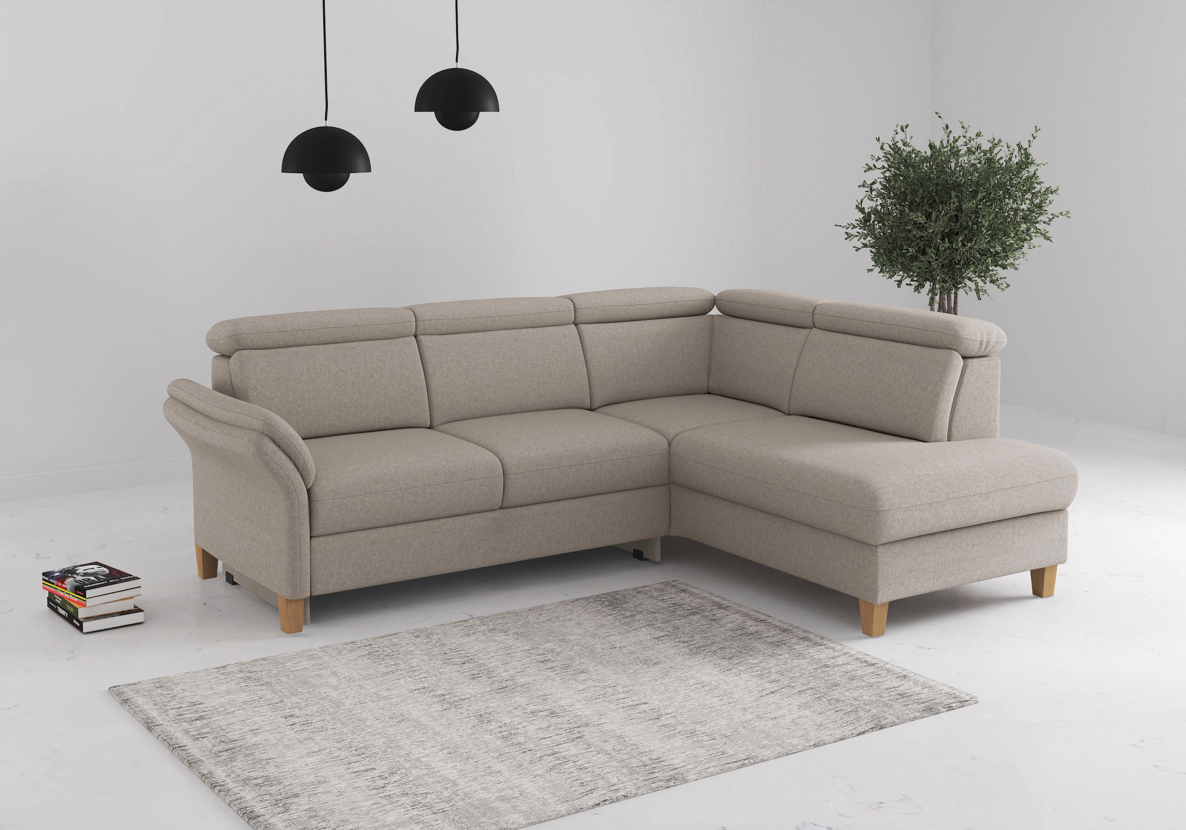 OTTO home Ecksofa "Glendale, L-Form" inkl. Kopfteilverstellung, wahlweise mit Vorziehsitz und Bettkasten