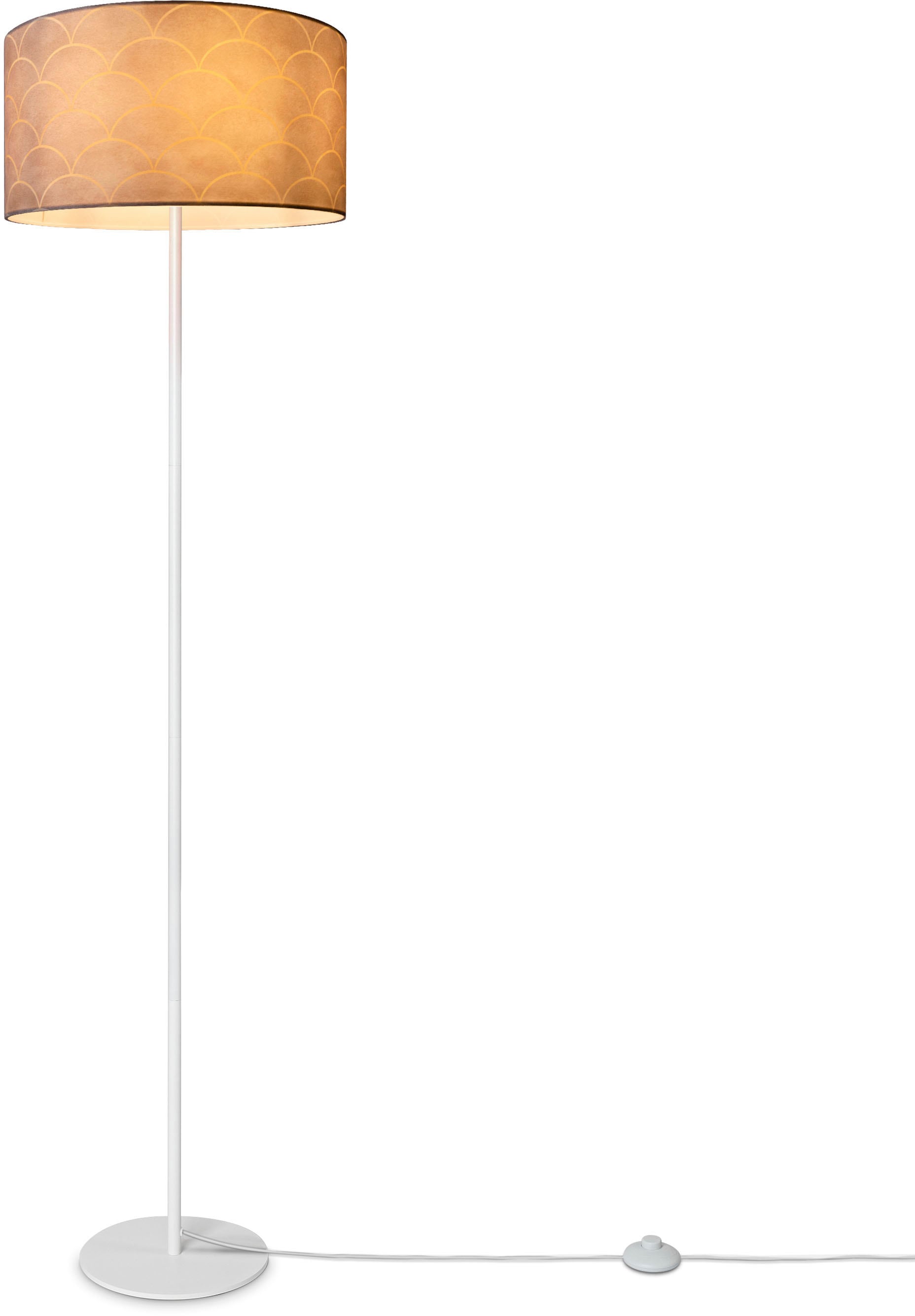 E27 »Luca Home Stehlampe BAUR Retro Stehlampe Paco Modern Büro Pillar«, Stoff Vintage Wohnzimmer Mit | Muster