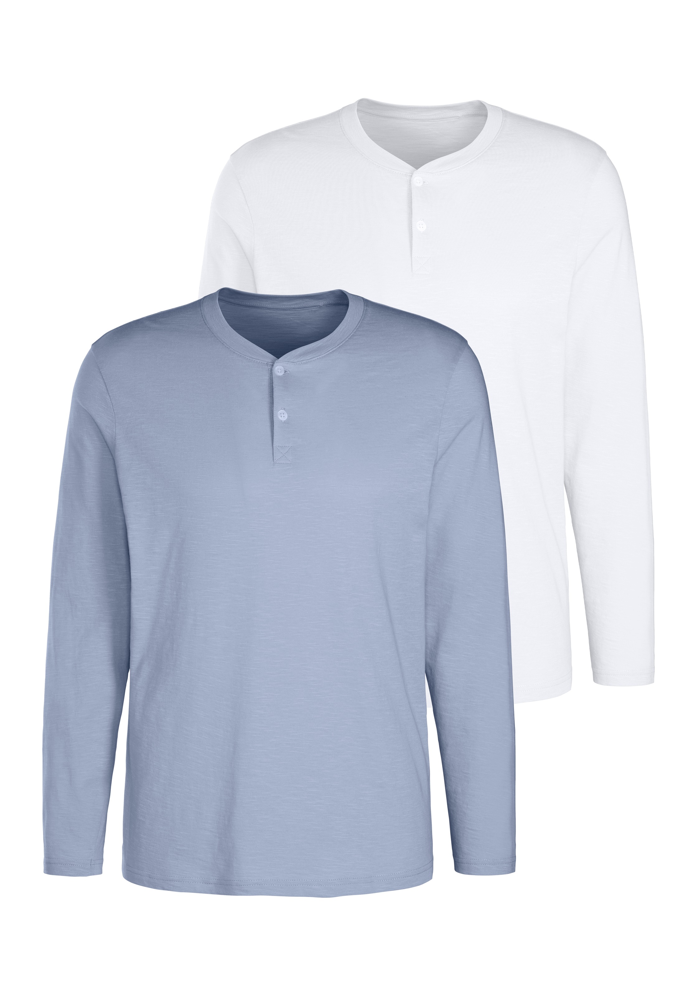 H.I.S Langarmshirt "- Henleyshirt langarm" Packung, 2 Stk. tlg. Langarm, Sh günstig online kaufen
