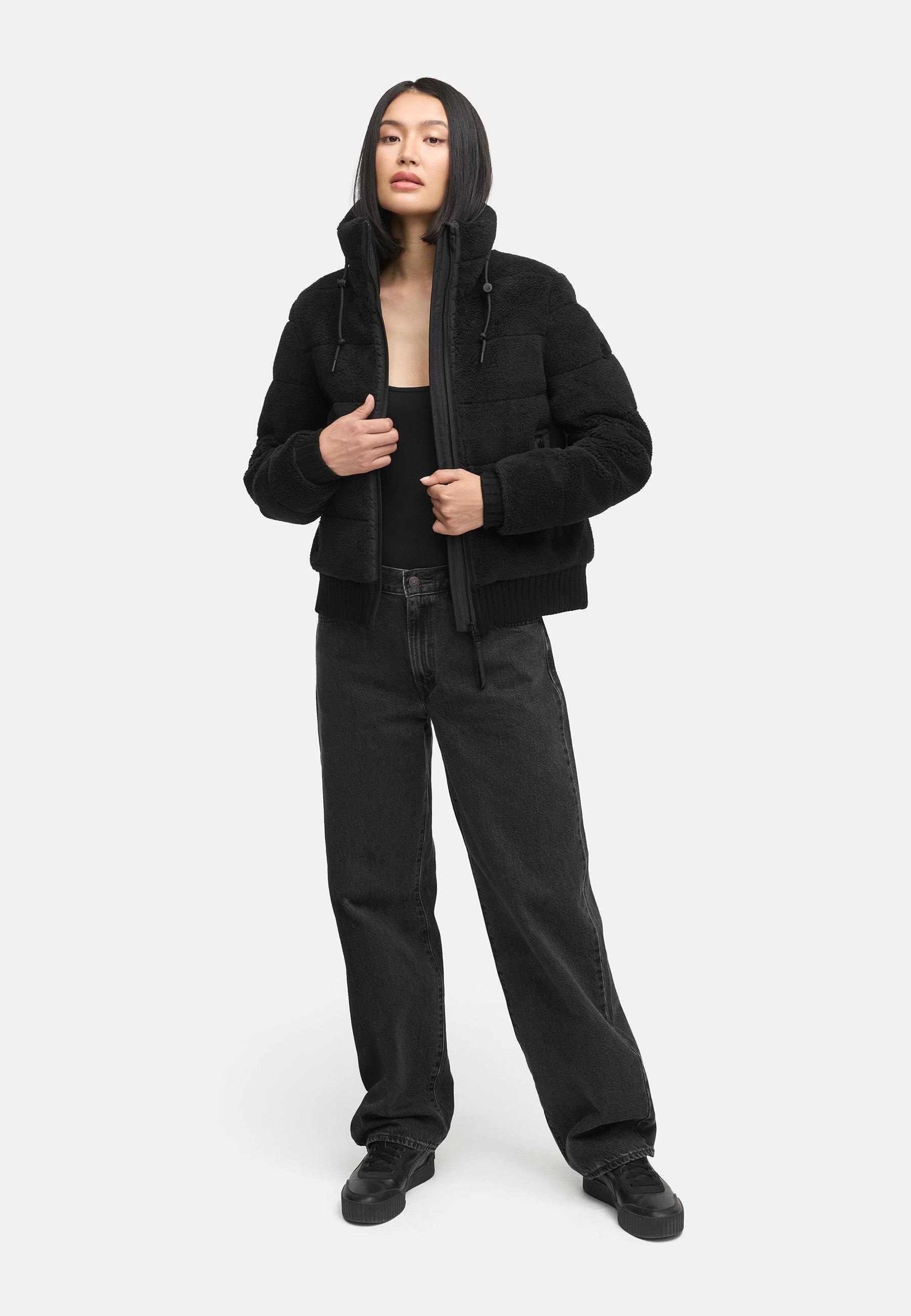 Navahoo Plüschjacke »Schneepuder 14«, warme Damen Teddyjacke für den Winter