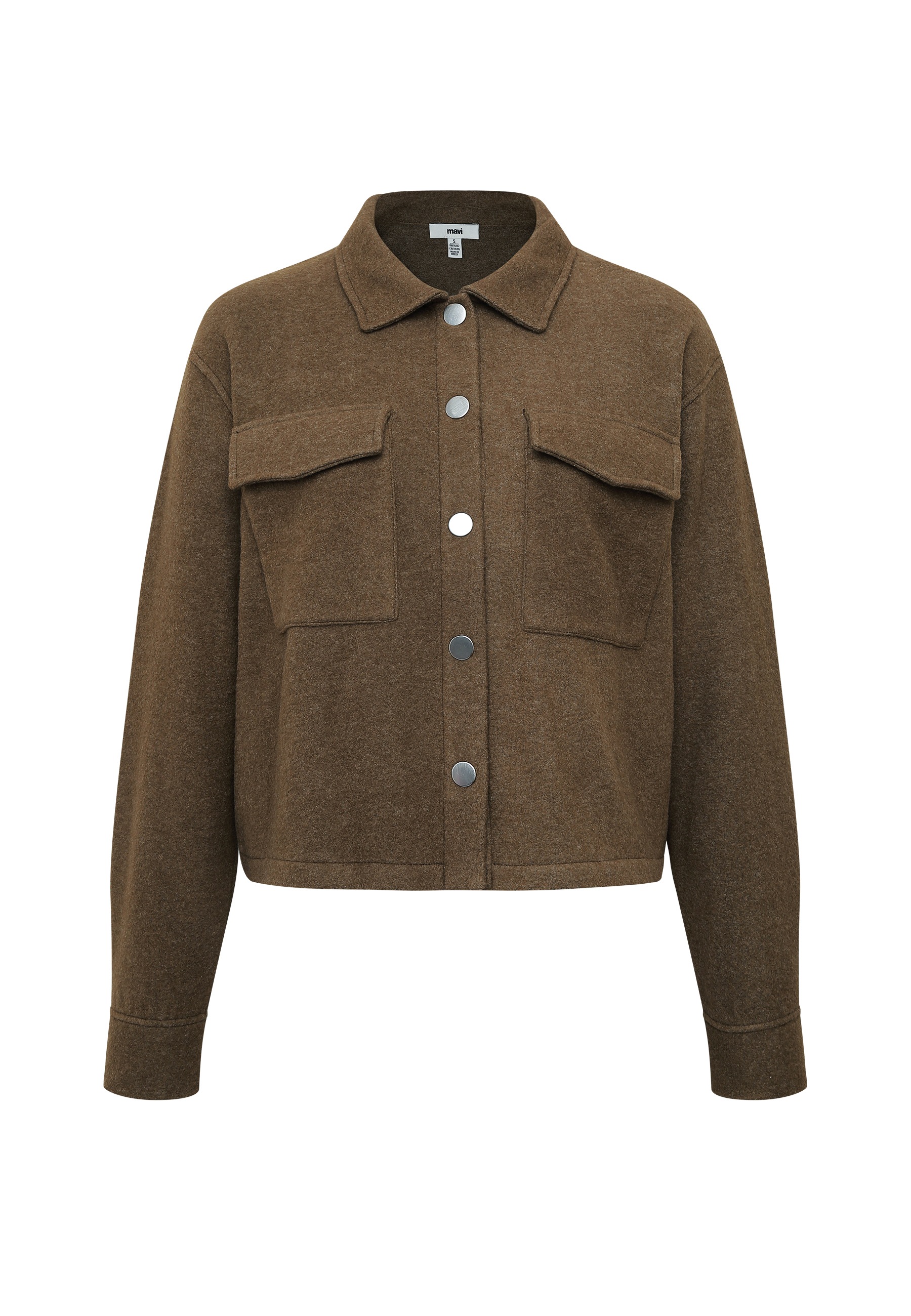 Mavi Polokragenpullover »BUTTON SWEATSHIRT« Overshirt Fleece