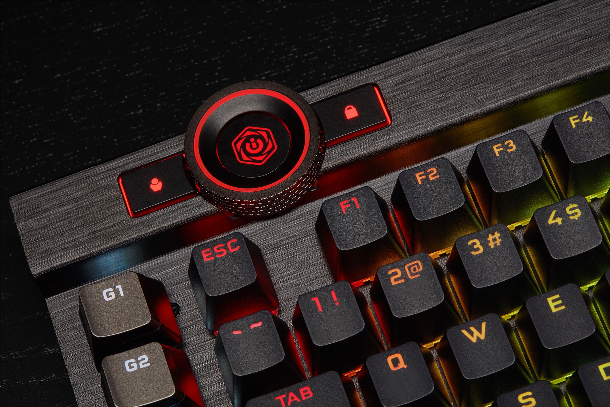 Corsair Gaming-Tastatur »K100 CORSAIR OPX«, (Handgelenkauflage-USB-Anschluss-Lautstärkeregler-Makro-Tasten-ausklappbare Füße-Ziffernblock)