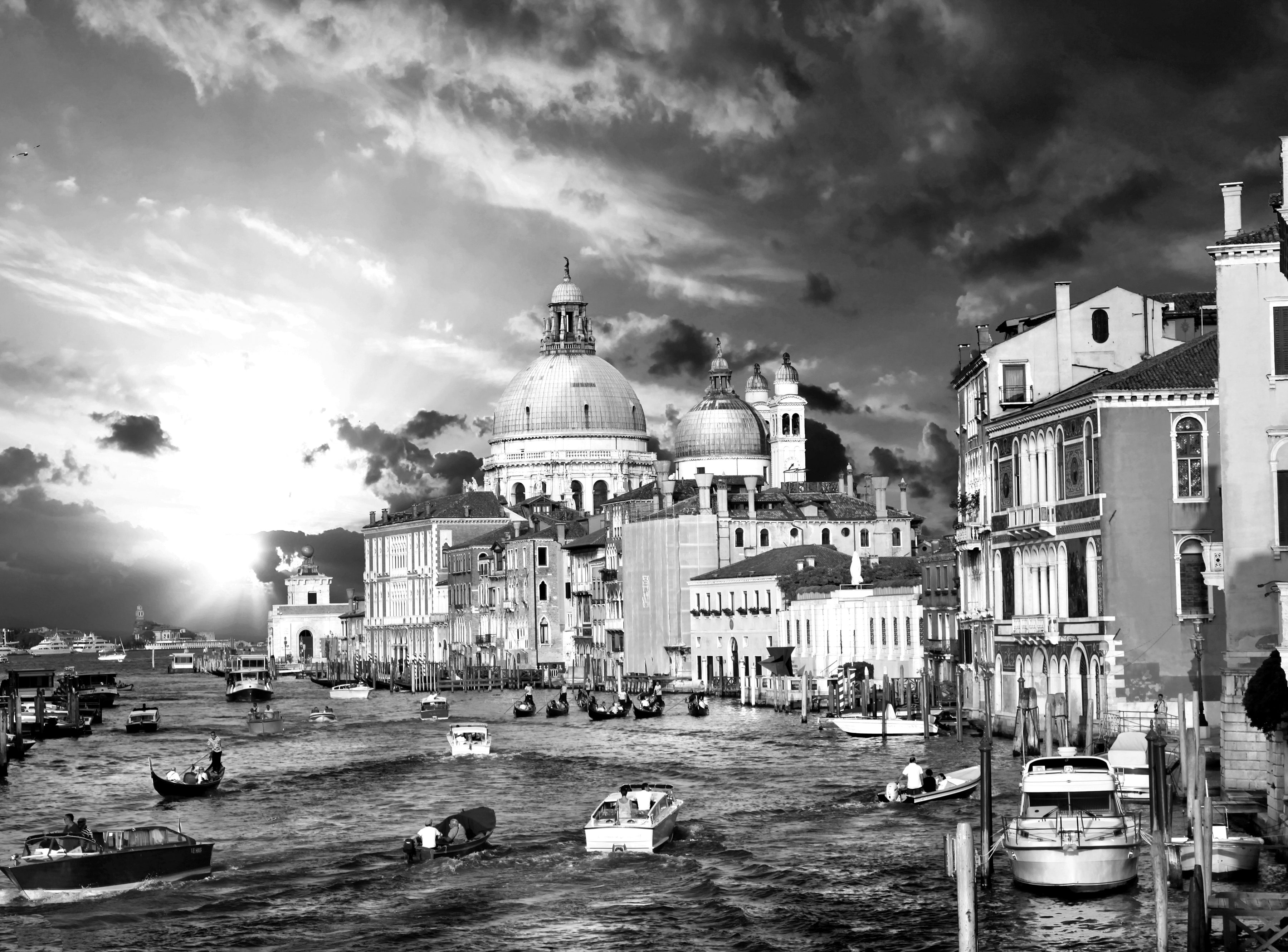 Papermoon Fototapete "Venedig Schwarz & Weiß"