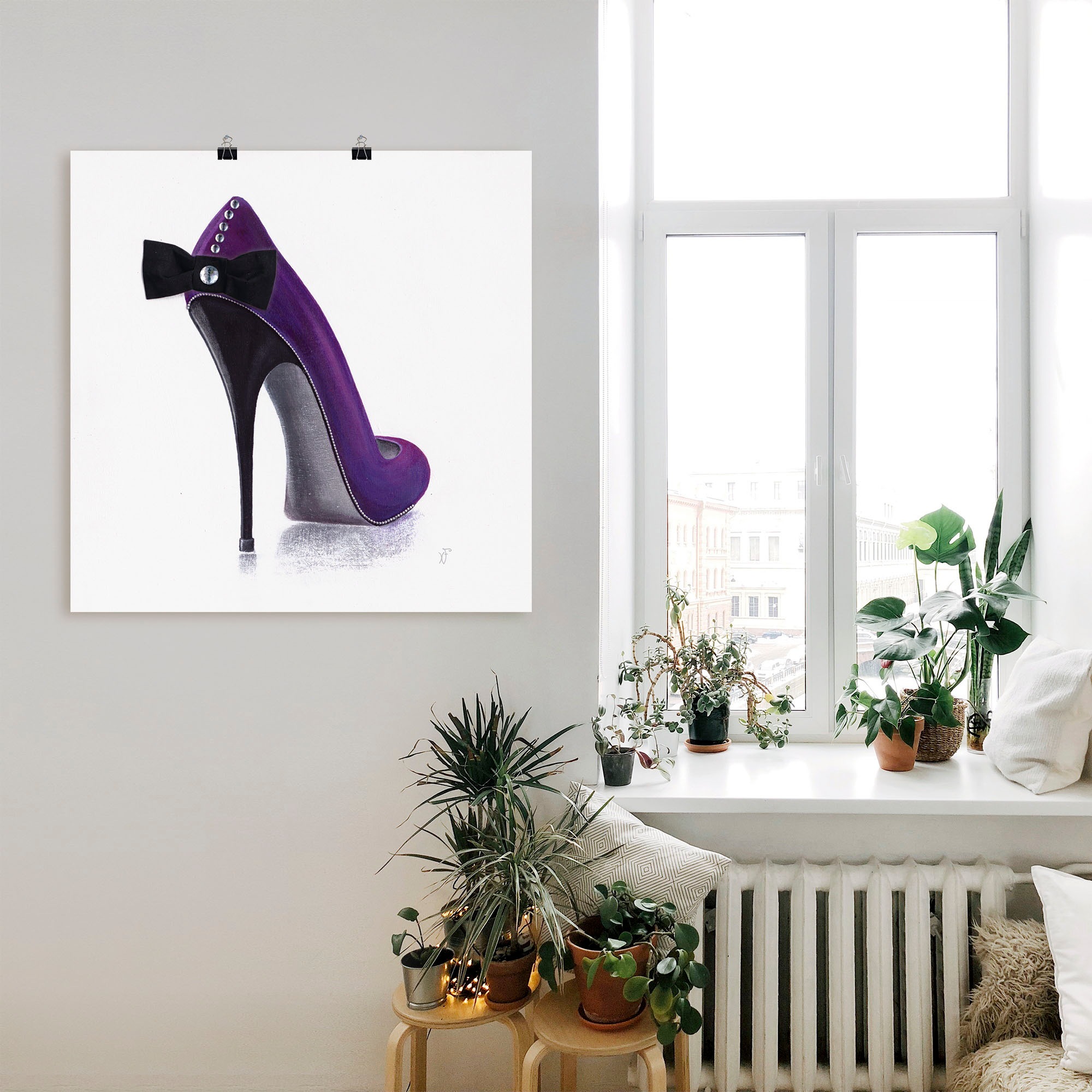 Black Friday | Artland Poster als Alubild, »Damenschuh Wandbild - versch. Violettes Wandaufkleber oder (1 Leinwandbild, Modebilder, Größen in BAUR Modell«, St.)