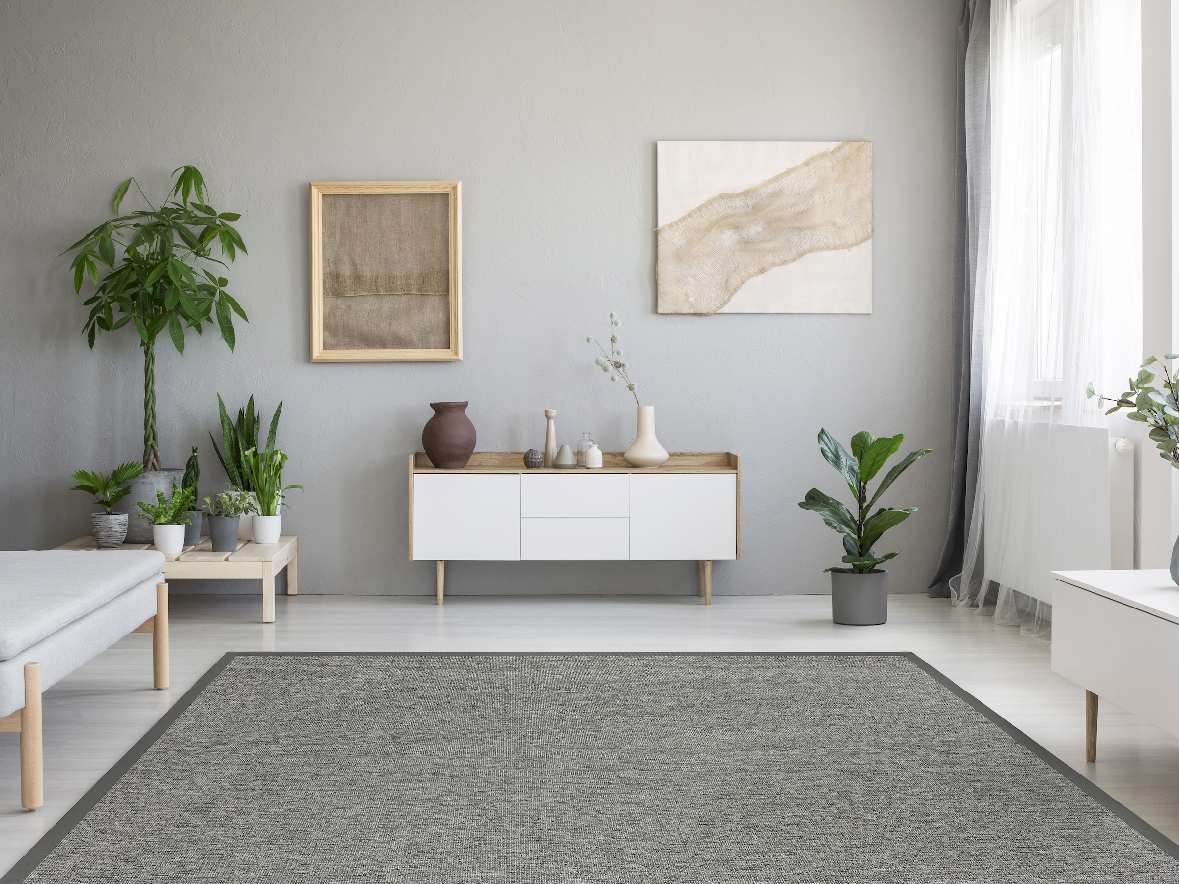 Dekowe Teppich »Basic S2 Bouclé«, rechteckig, 10 mm Höhe, meliert, Sisaloptik, mit Bordüre, In- und Outdoor geeignet
