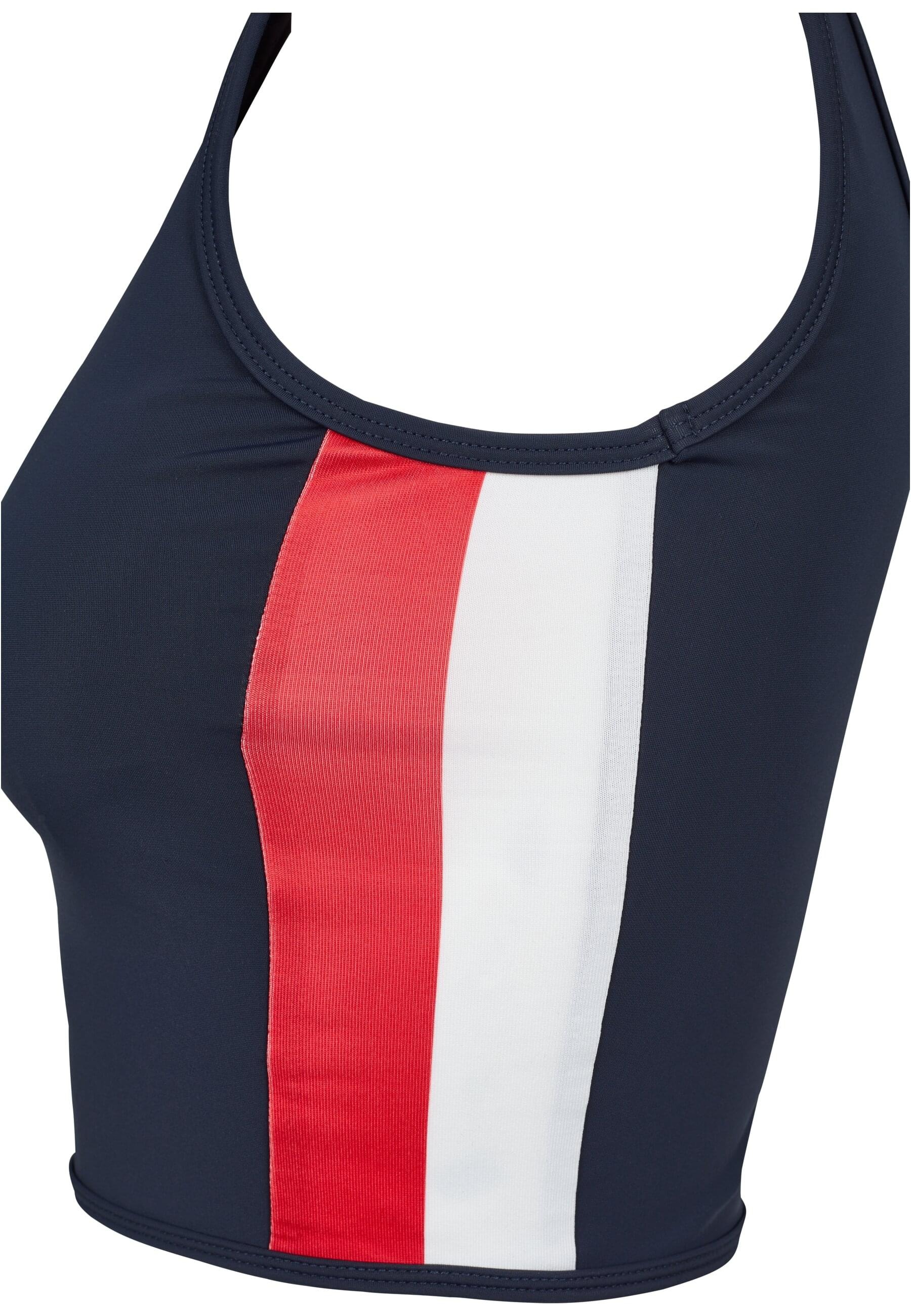 URBAN CLASSICS Muskelshirt »Urban Classics Damen Ladies Side Stripe Cropped Zip Top«, (1 tlg.)